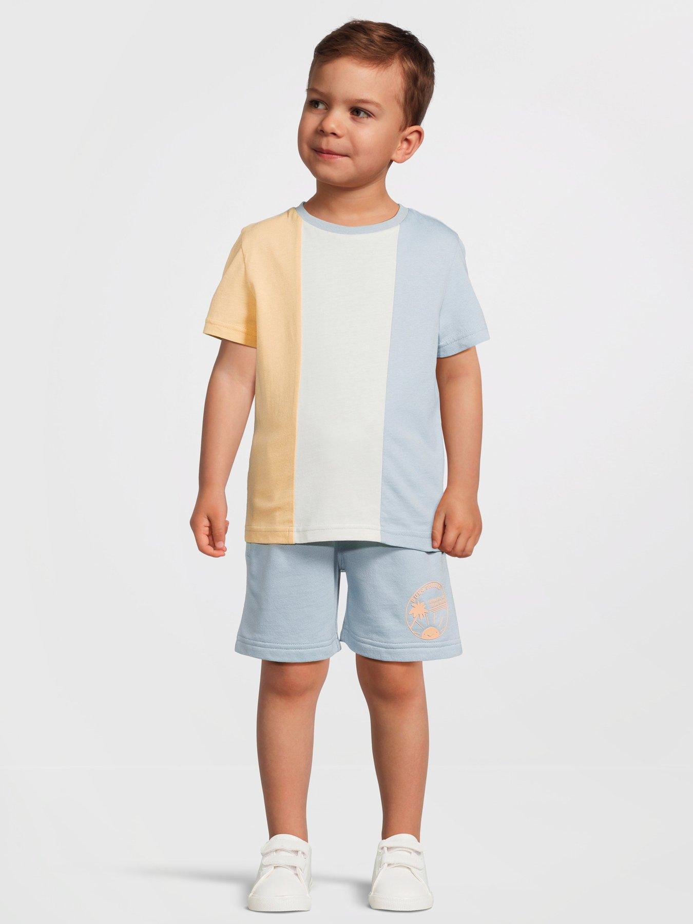 undefined Boys Short Sleeve Cut And Sew T-shirt And Short Set - Orange