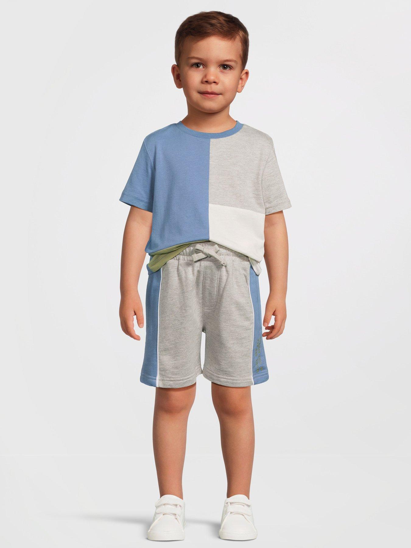 Image 3 of 6 of Mini V by Very Boys Short Sleeve Cut And Sew T-shirt And Short Set - Blue