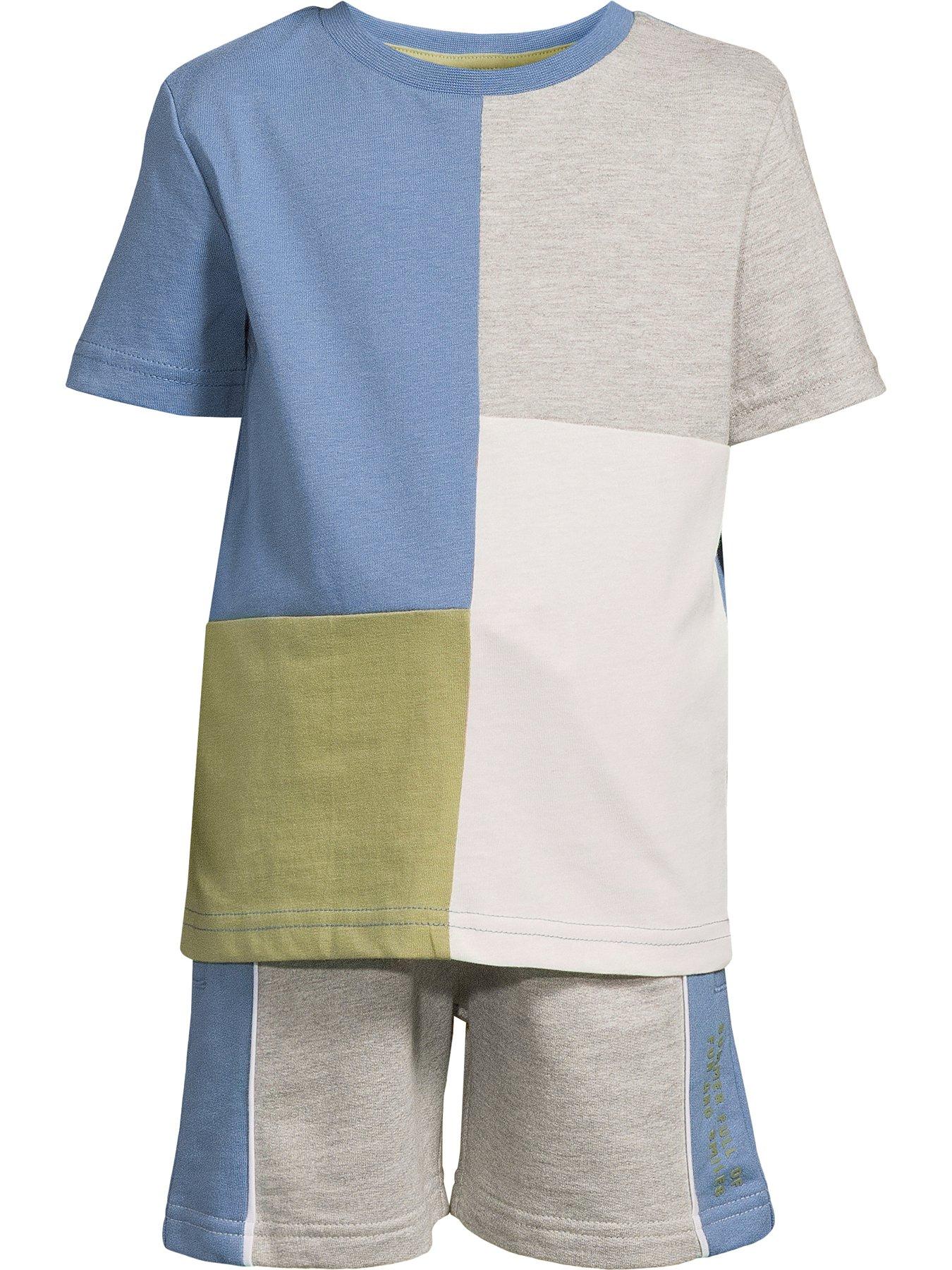 Image 6 of 6 of Mini V by Very Boys Short Sleeve Cut And Sew T-shirt And Short Set - Blue