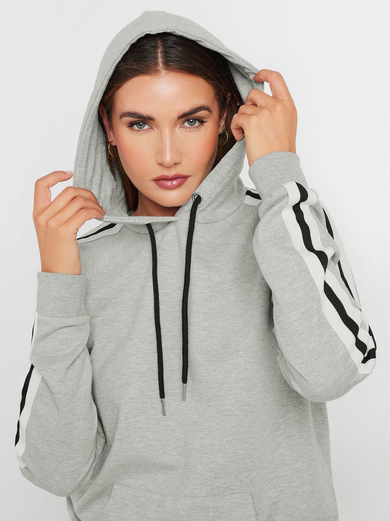 Long Tall Sally Colour Block Crew Neck Hoodie Grey Very