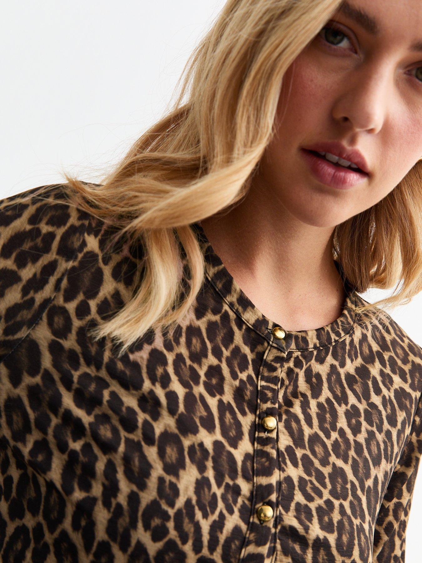 New Look Brown Leopard Print Jersey Cardigan Very