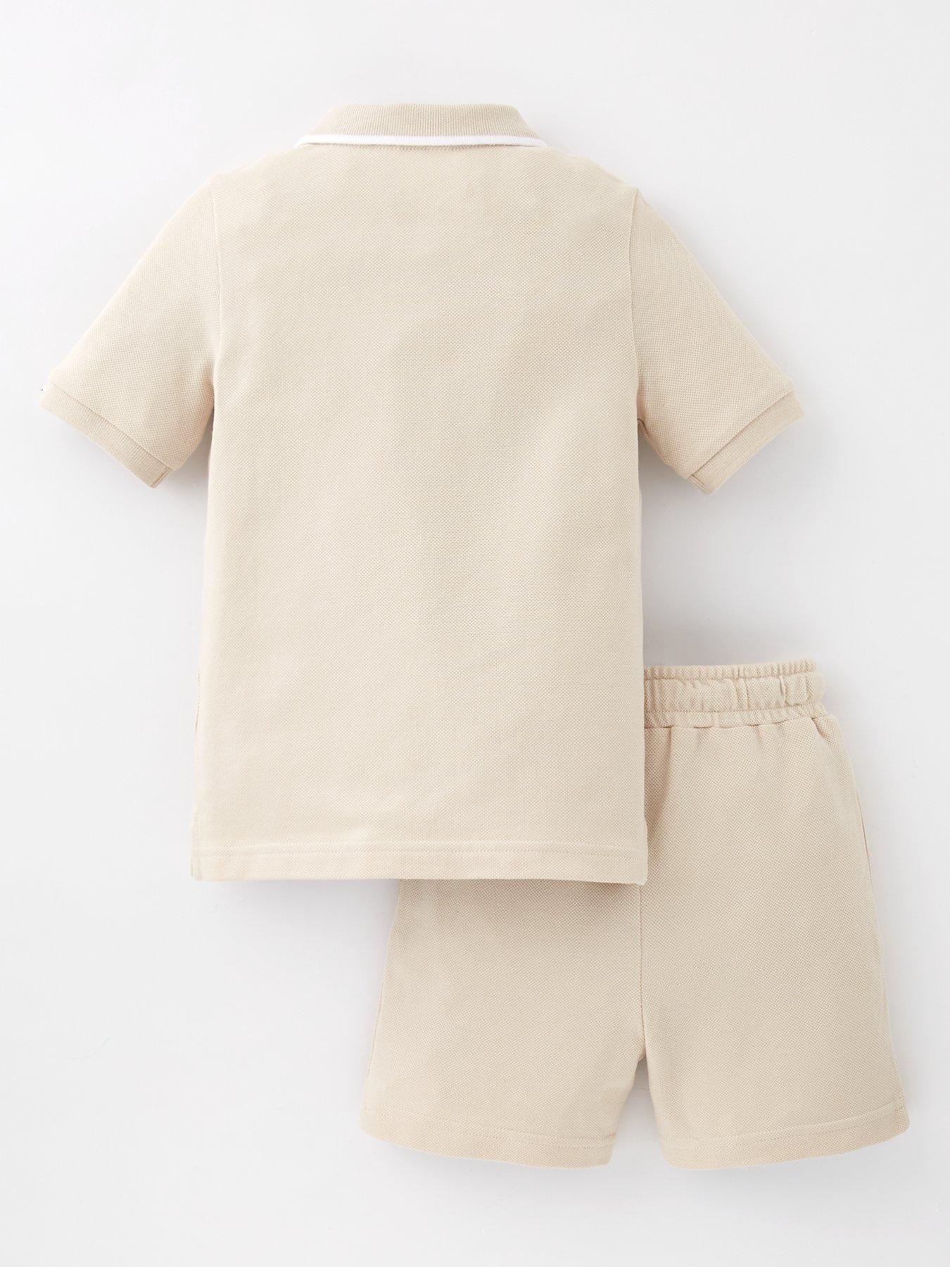 Image 2 of 4 of The Very Collection Boys Pique Polo And Short Set - Stone - Multi