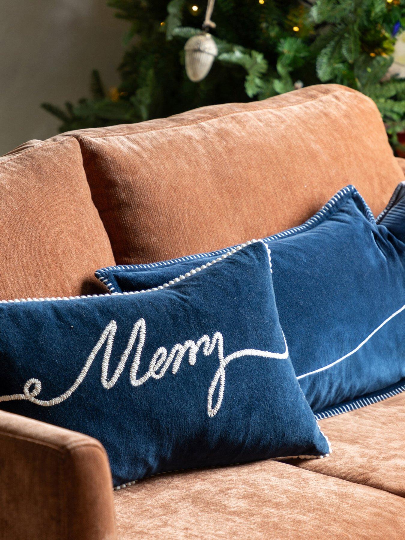 Product photograph of Gallery Merry Midnight Merry Cushion 300x500mm from very.co.uk