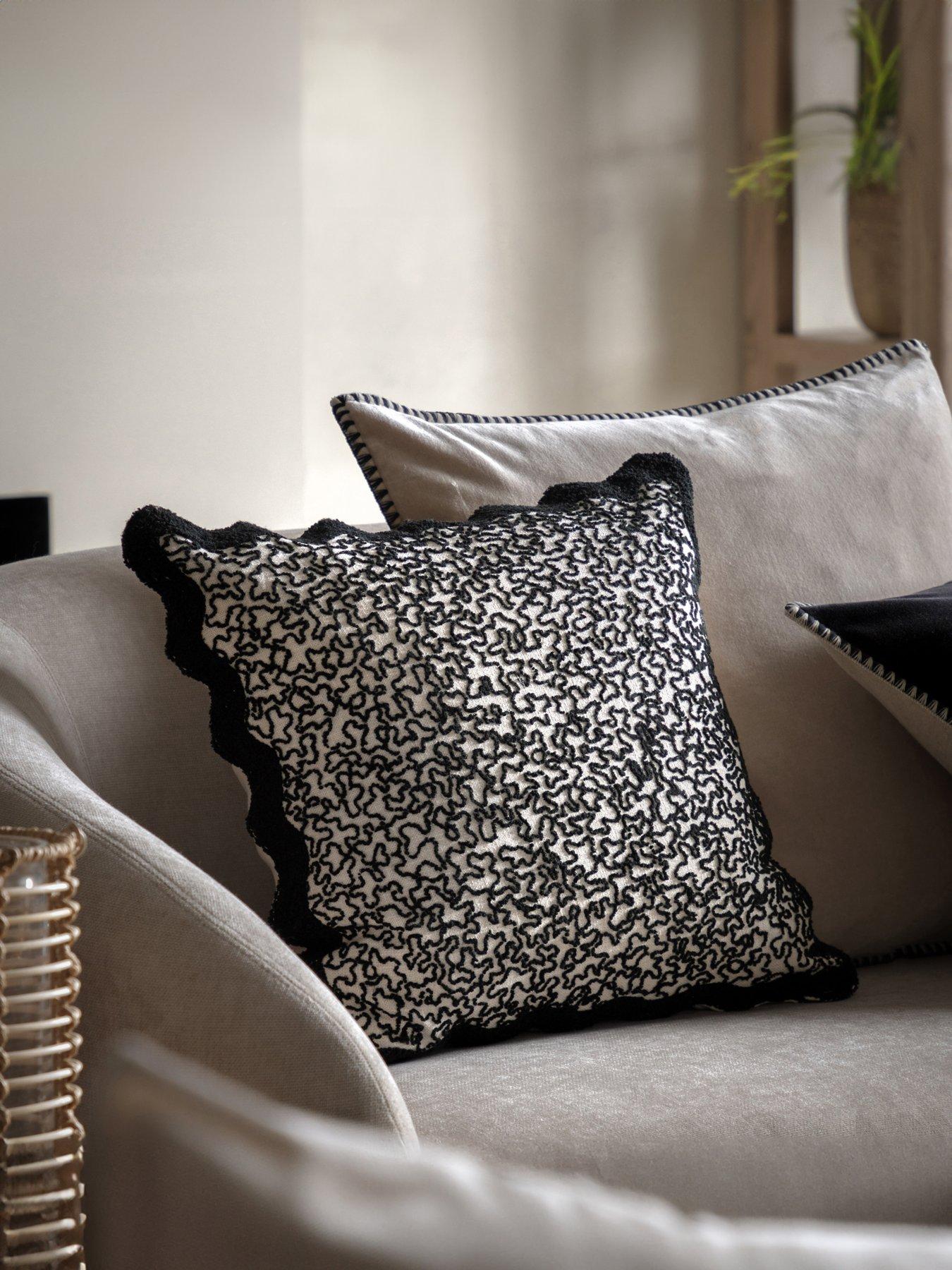 Product photograph of Gallery Tabor Square Cushion - Black - 45 X 45 Cm from very.co.uk