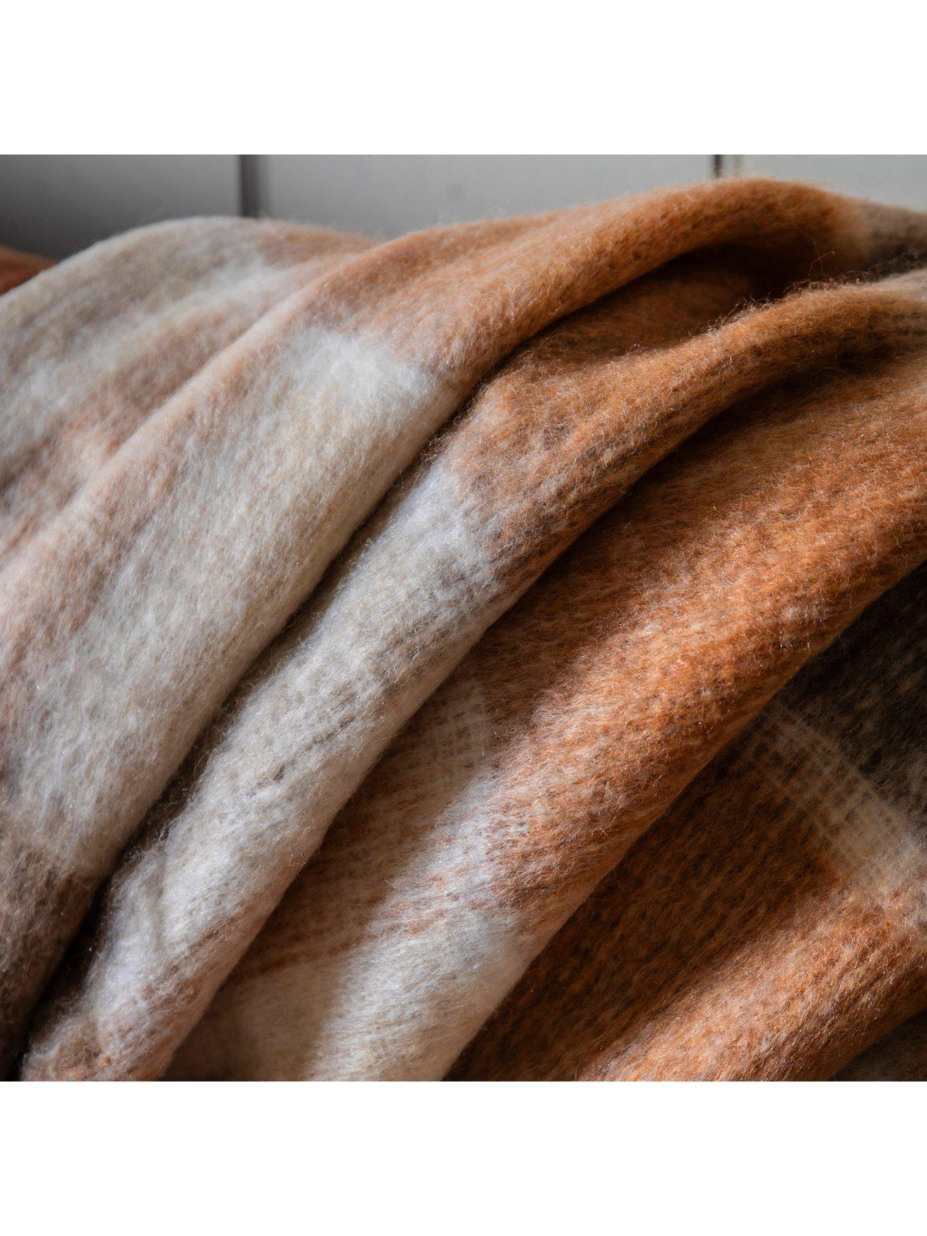 Image 3 of 3 of Gallery Direct Check&nbsp;Throw -&nbsp;Rust - 130 x 170 cm