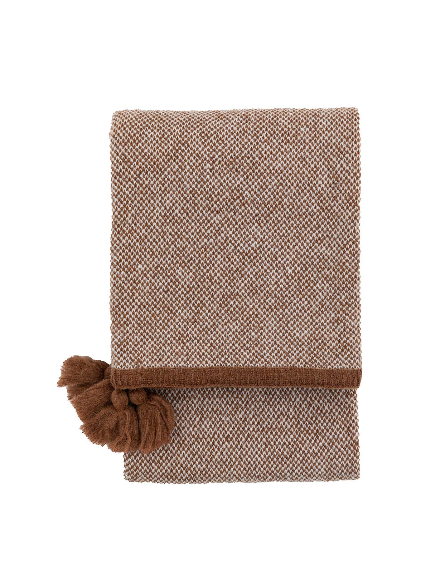 Image 2 of 3 of Gallery Direct Knitted Border Tassel Throw Rust 1300x1700mm