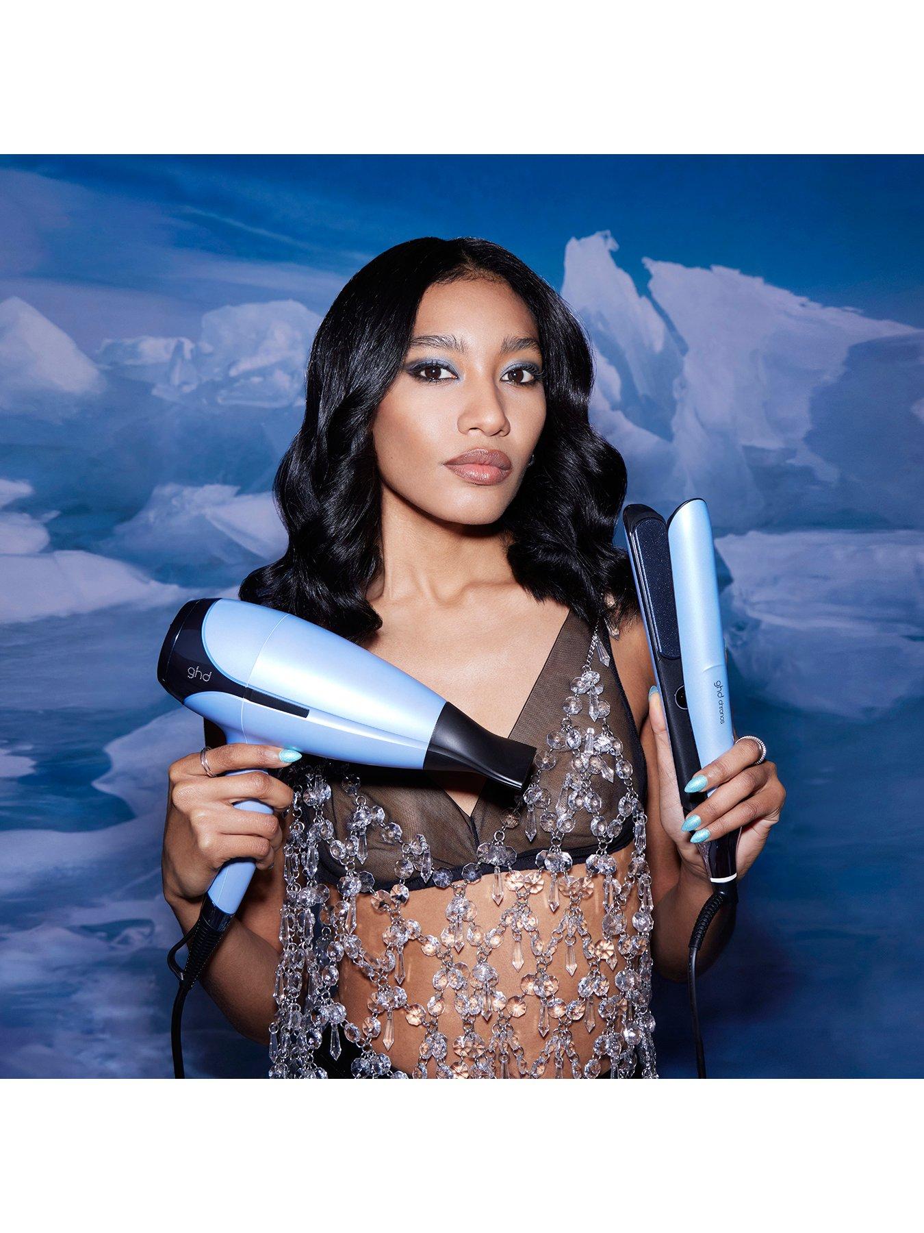 Deluxe Gift Set Chronos Hair straightener Helios Hair Dryer in Icy Blue