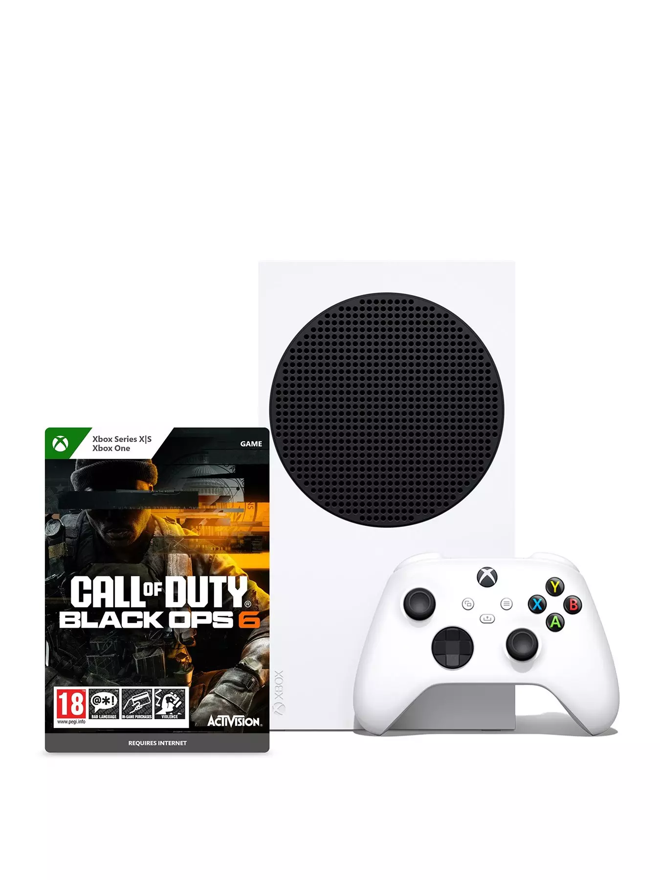 Xbox Series S All Digital 512GB Console, Robot White plus Call of Duty®: Black Ops 6