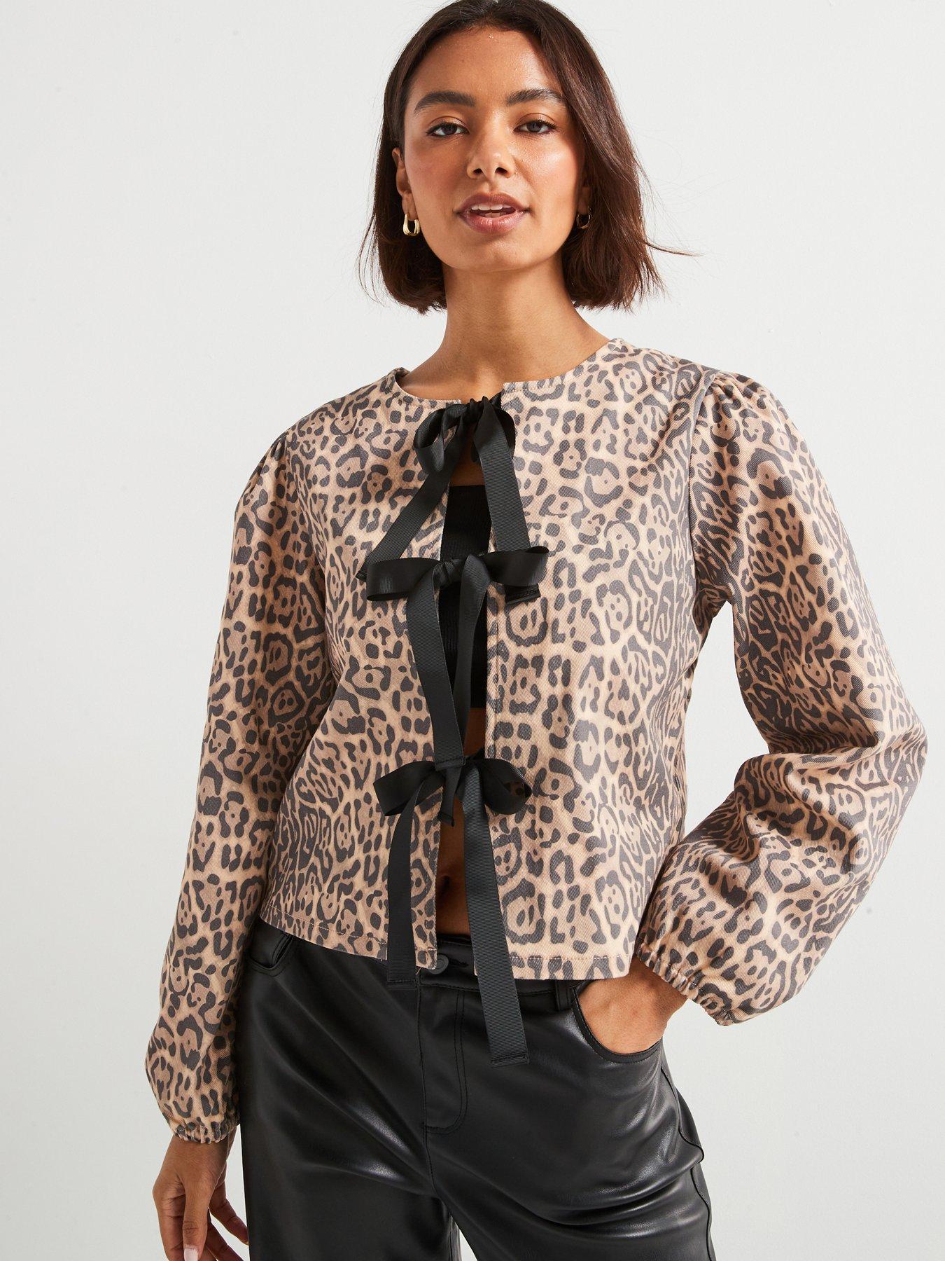 undefined Reversible Long Sleeve Tie Bow Top - Multi