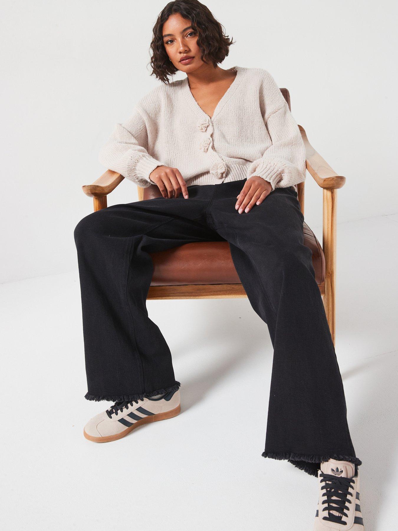 undefined Fatima Long Sleeve Knitted Cardigan - Grey