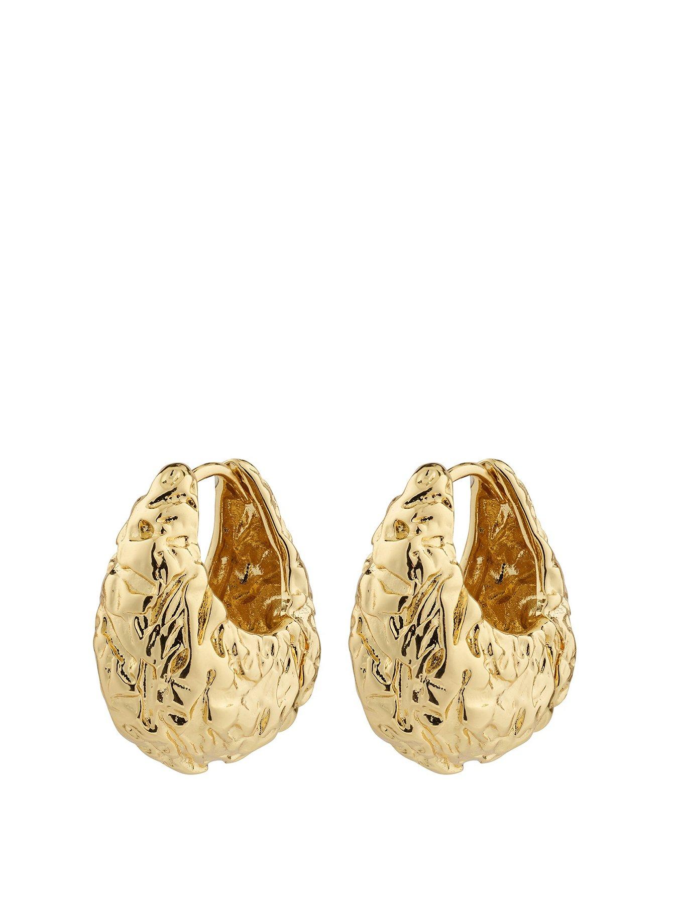 Product photograph of Pilgrim Lincoln Earrings Gold-plated from very.co.uk