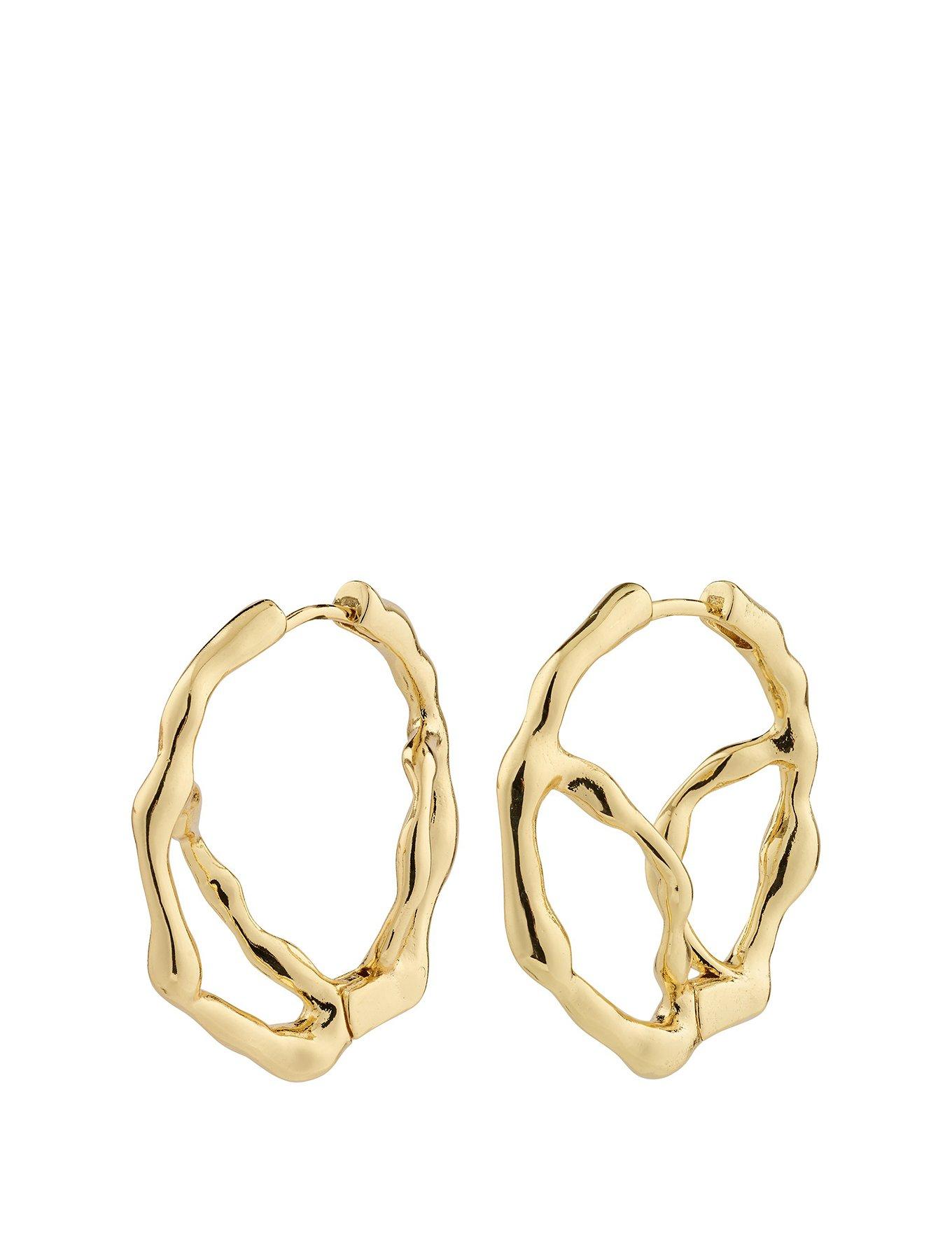 Product photograph of Pilgrim Dido Hoop Earrings Gold-plated from very.co.uk