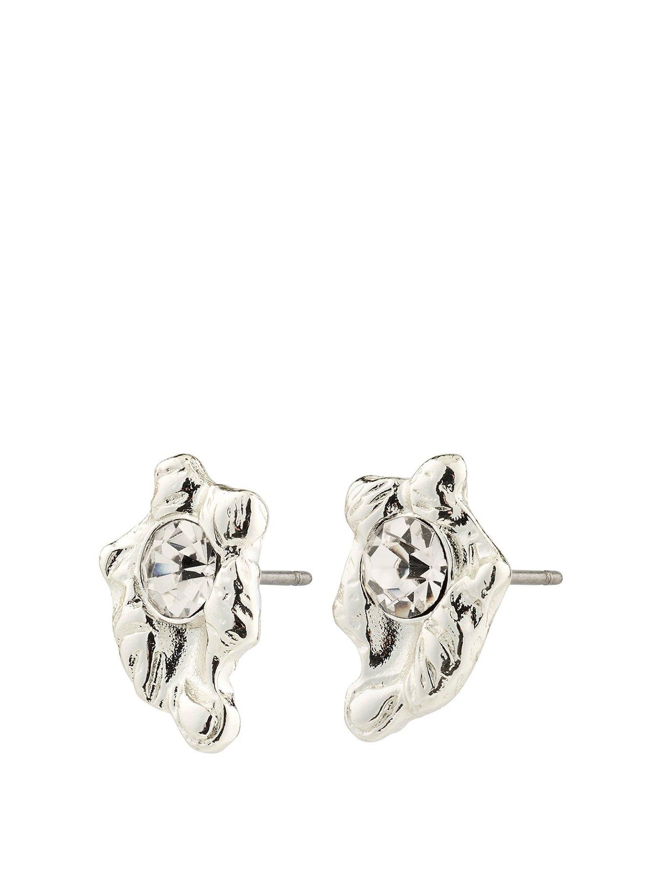 undefined AIAS crystal earrings silver-plated