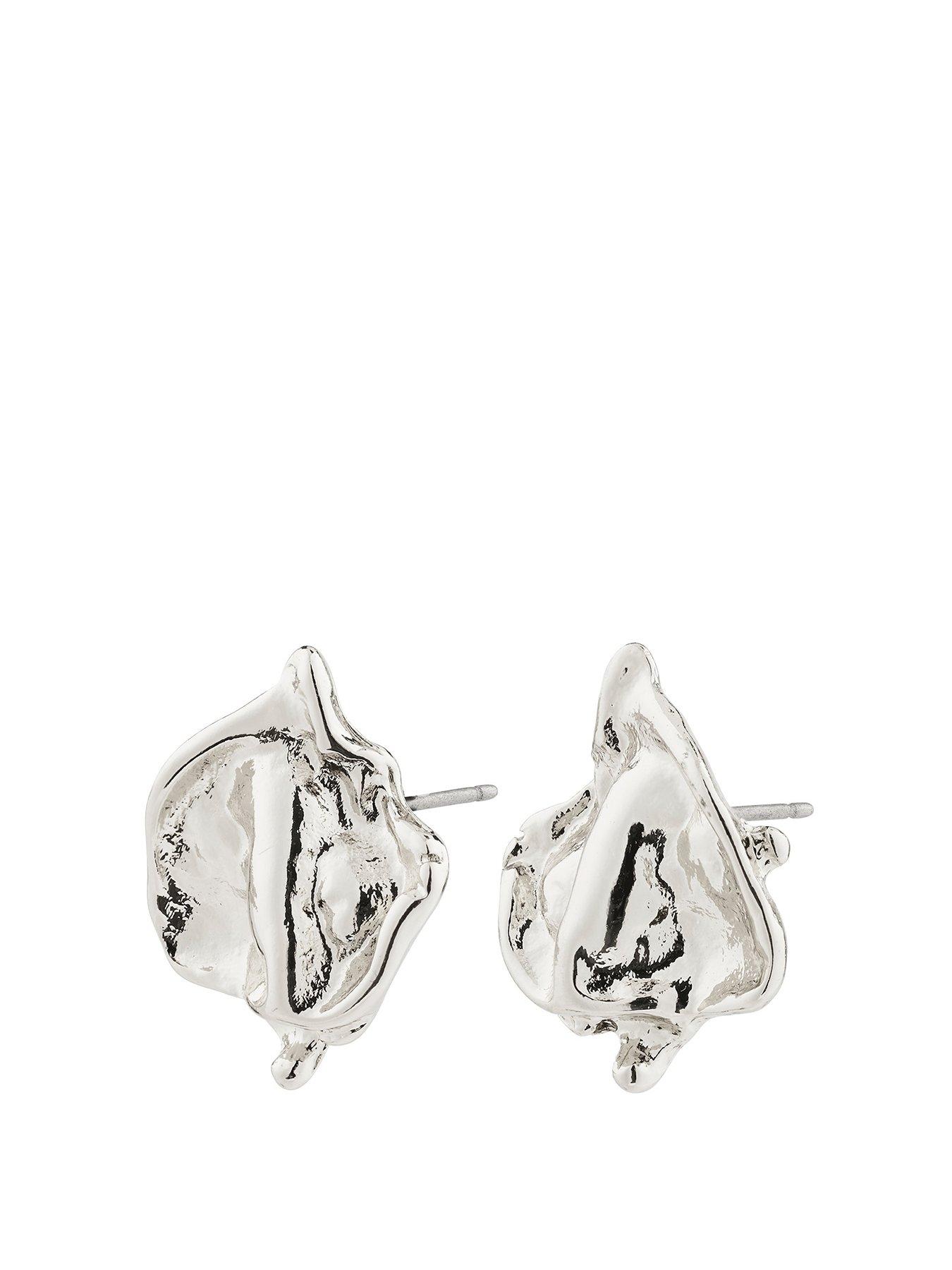 Product photograph of Pilgrim Lavender Earrings Silver-plated from very.co.uk