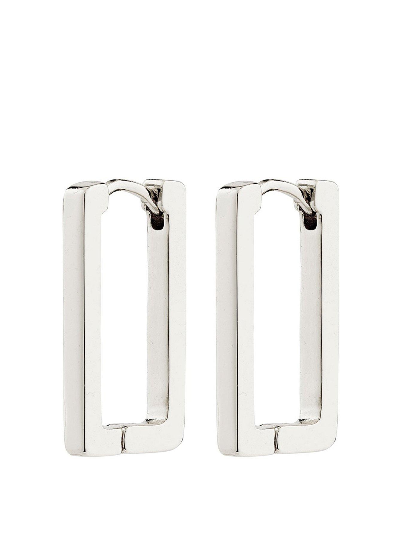 Product photograph of Pilgrim Feel Earrings Silver-plated from very.co.uk