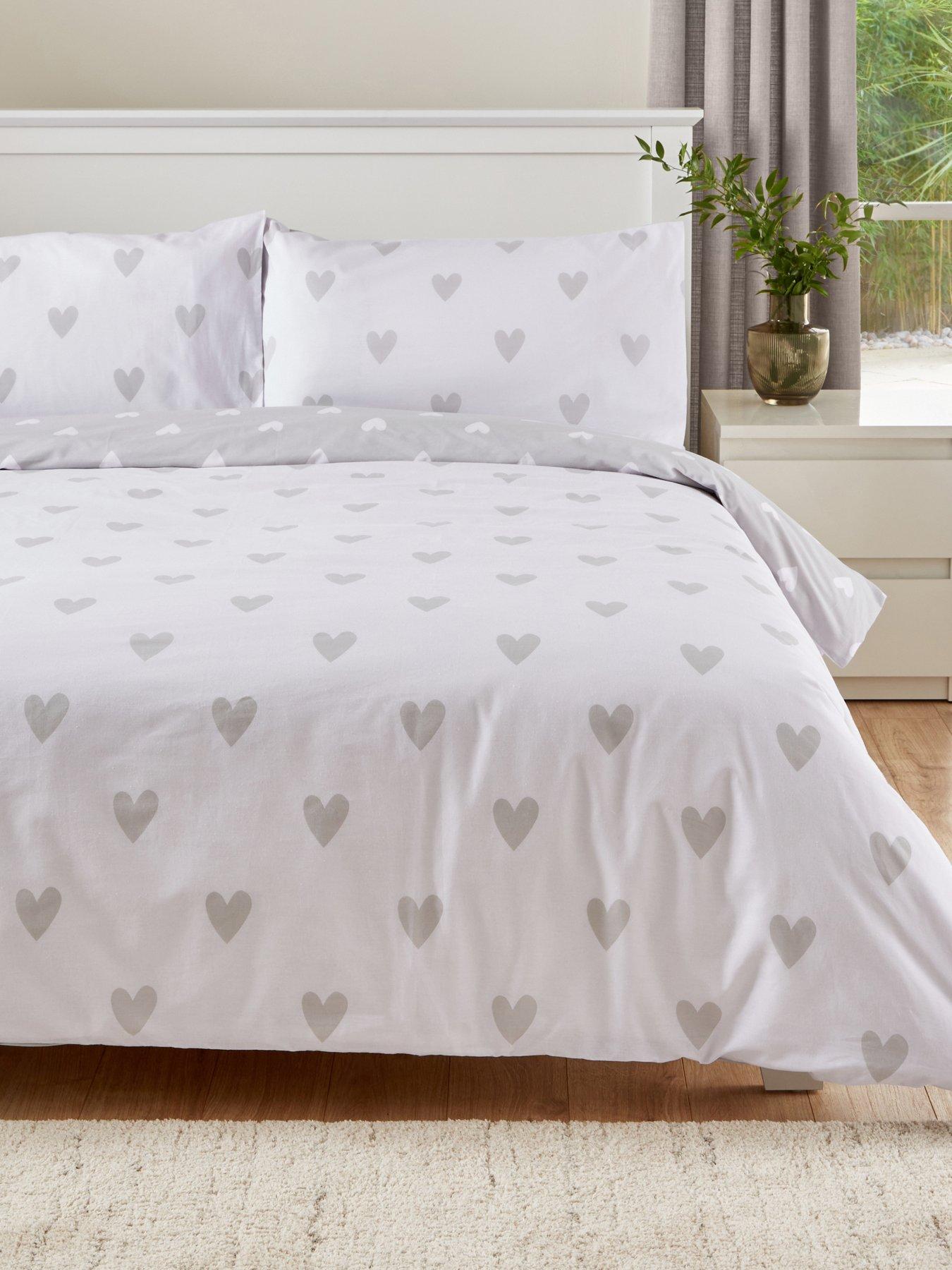 undefined Heart Print Duvet Cover Set