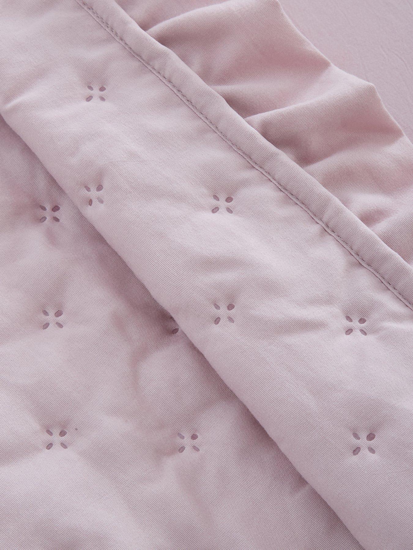 Image 3 of 4 of The Very Collection Ruffle Edge Pinsonic Bedspread Throw - Pink