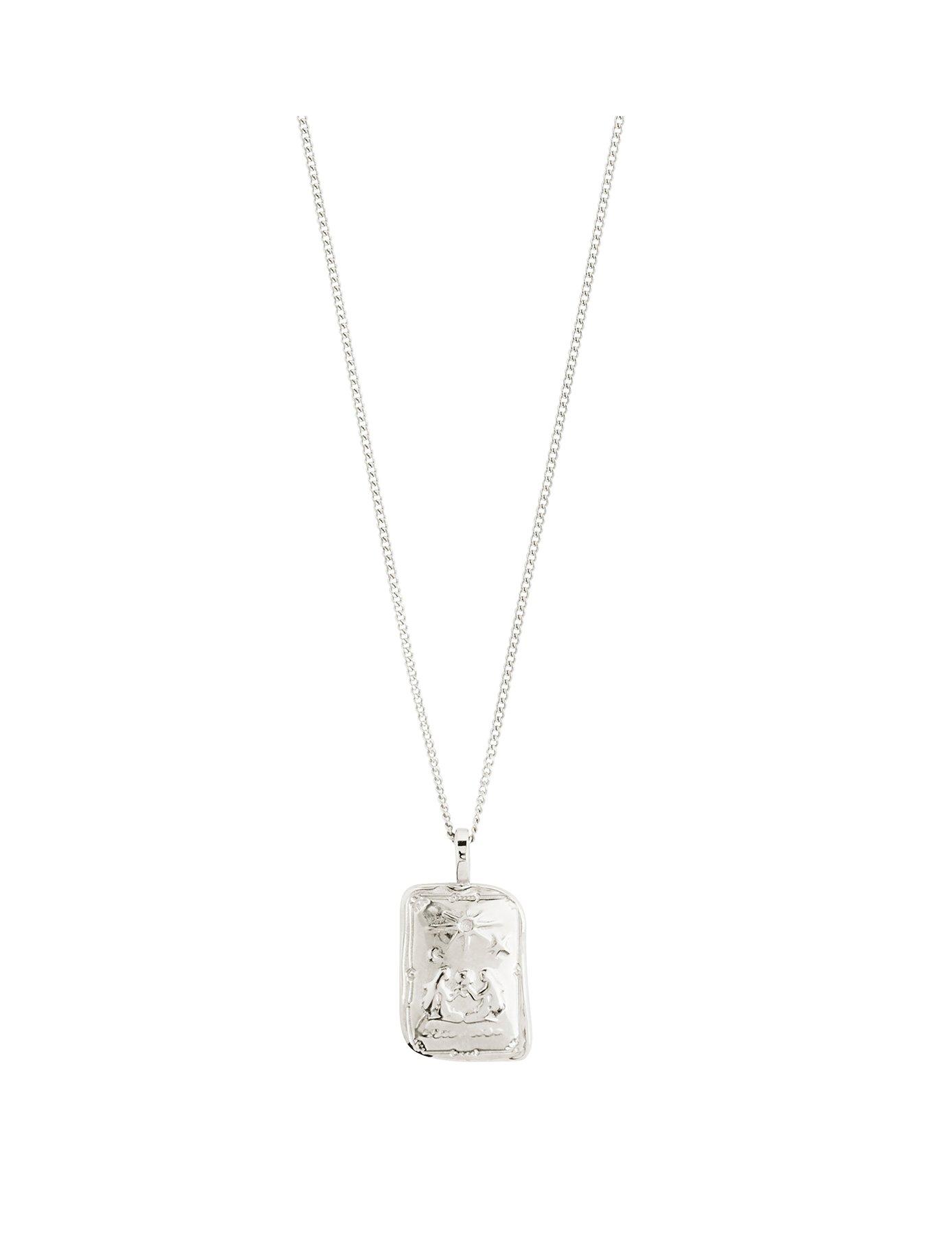 undefined GEMINI Zodiac Sign necklace, silver-plated