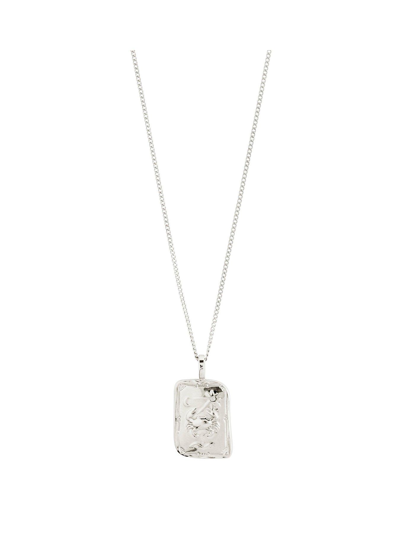 undefined CANCER Zodiac Sign necklace, silver-plated