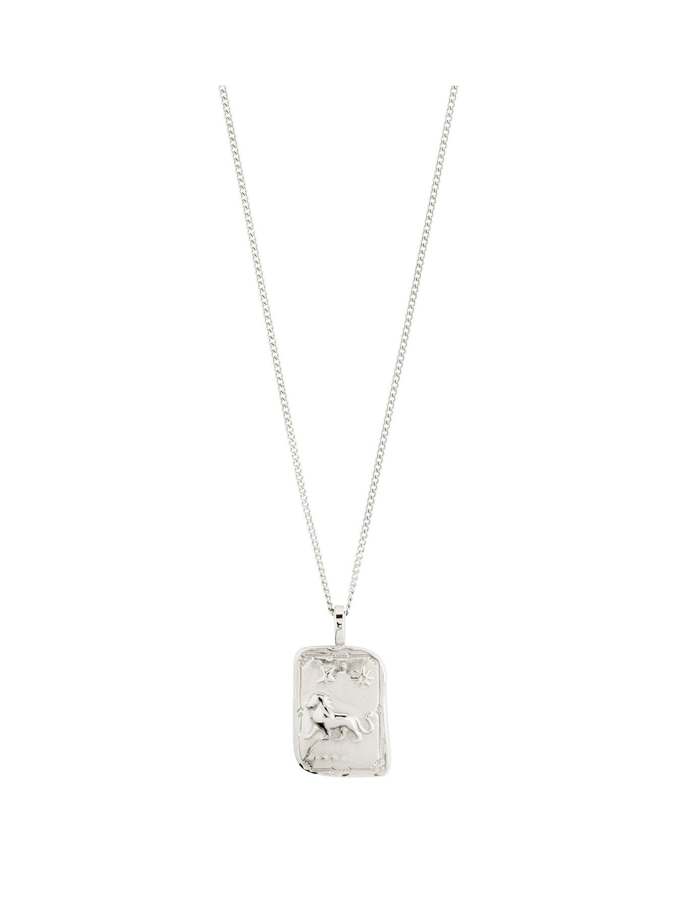 undefined LEO Zodiac Sign necklace, silver-plated