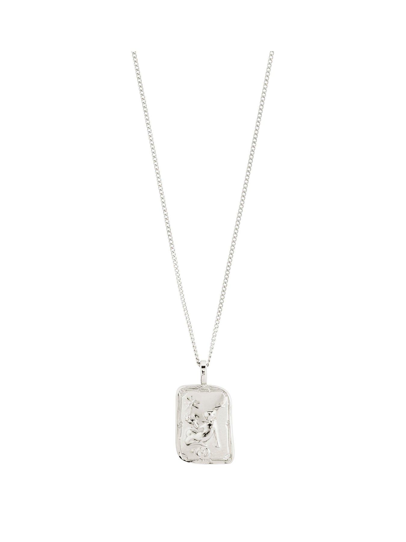 Product photograph of Pilgrim Virgo Zodiac Sign Necklace Silver-plated from very.co.uk