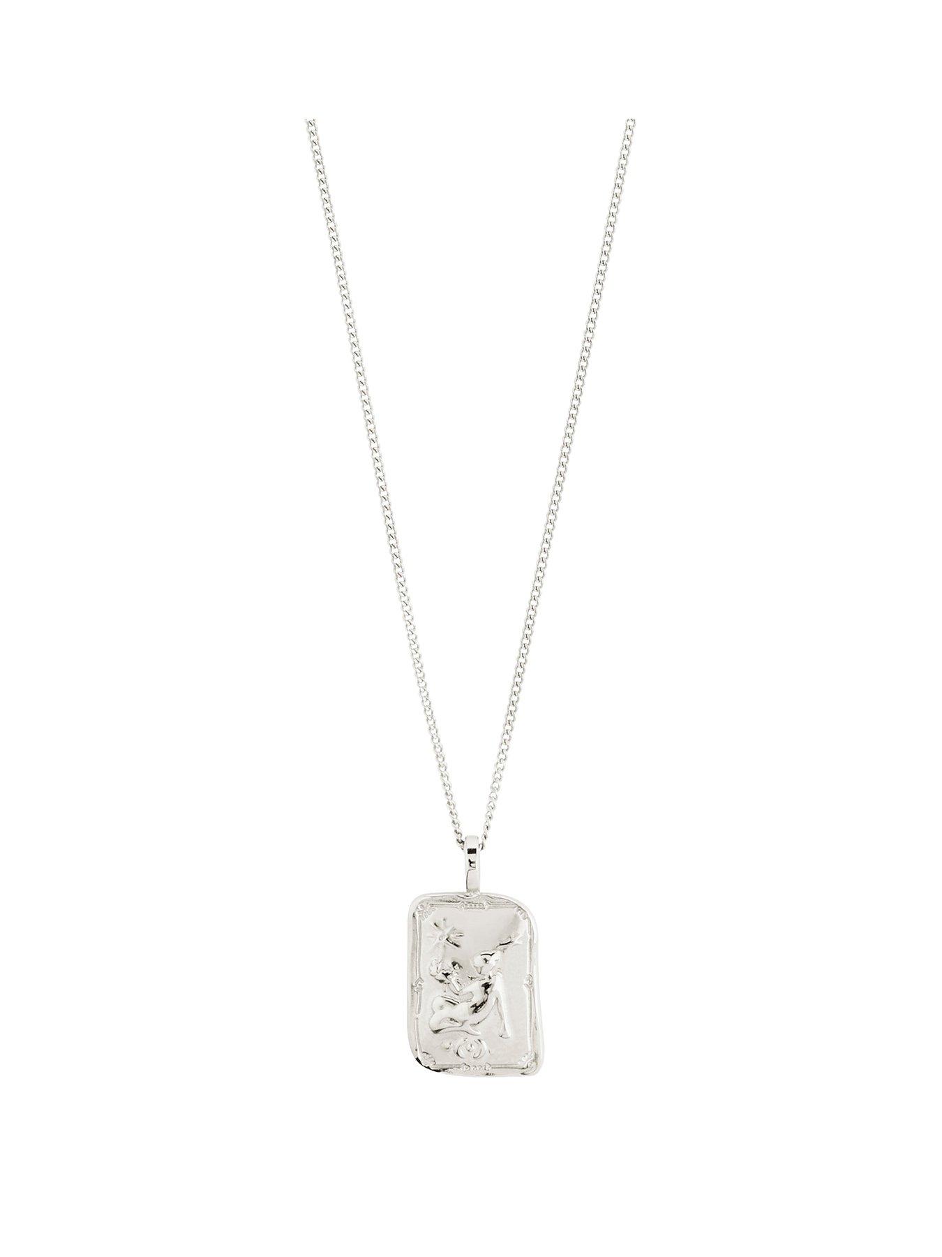 undefined VIRGO Zodiac Sign necklace, silver-plated