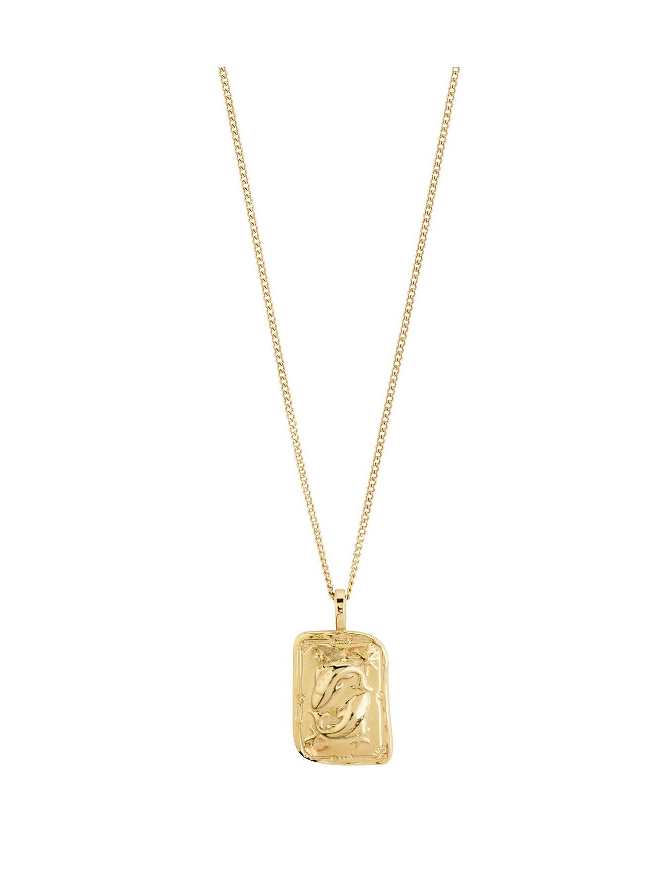 Pilgrim PISCES Zodiac Sign necklace, gold-plated
