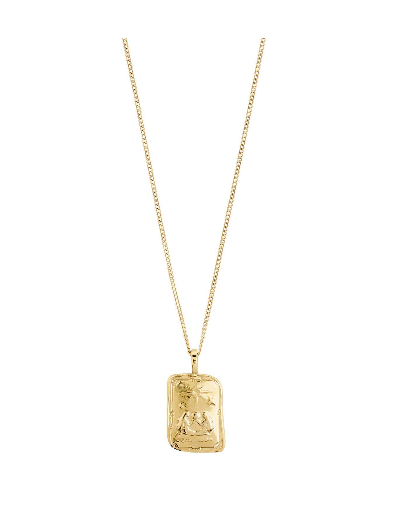 undefined GEMINI Zodiac Sign necklace, gold-plated