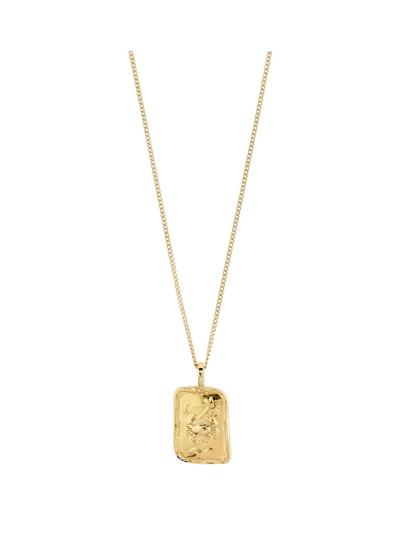 undefined CANCER Zodiac Sign necklace, gold-plated