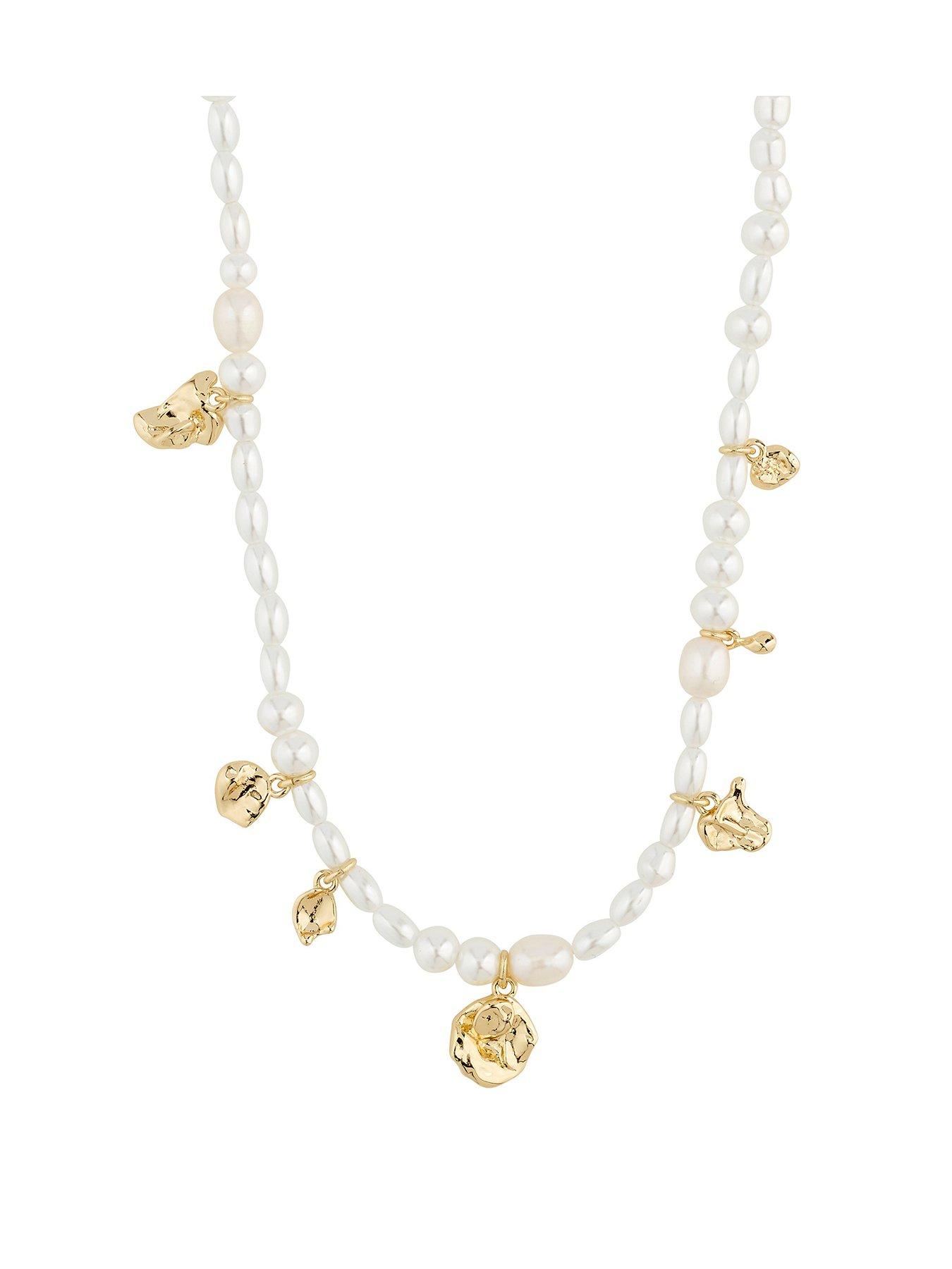 undefined INTENT pearl necklace gold-plated