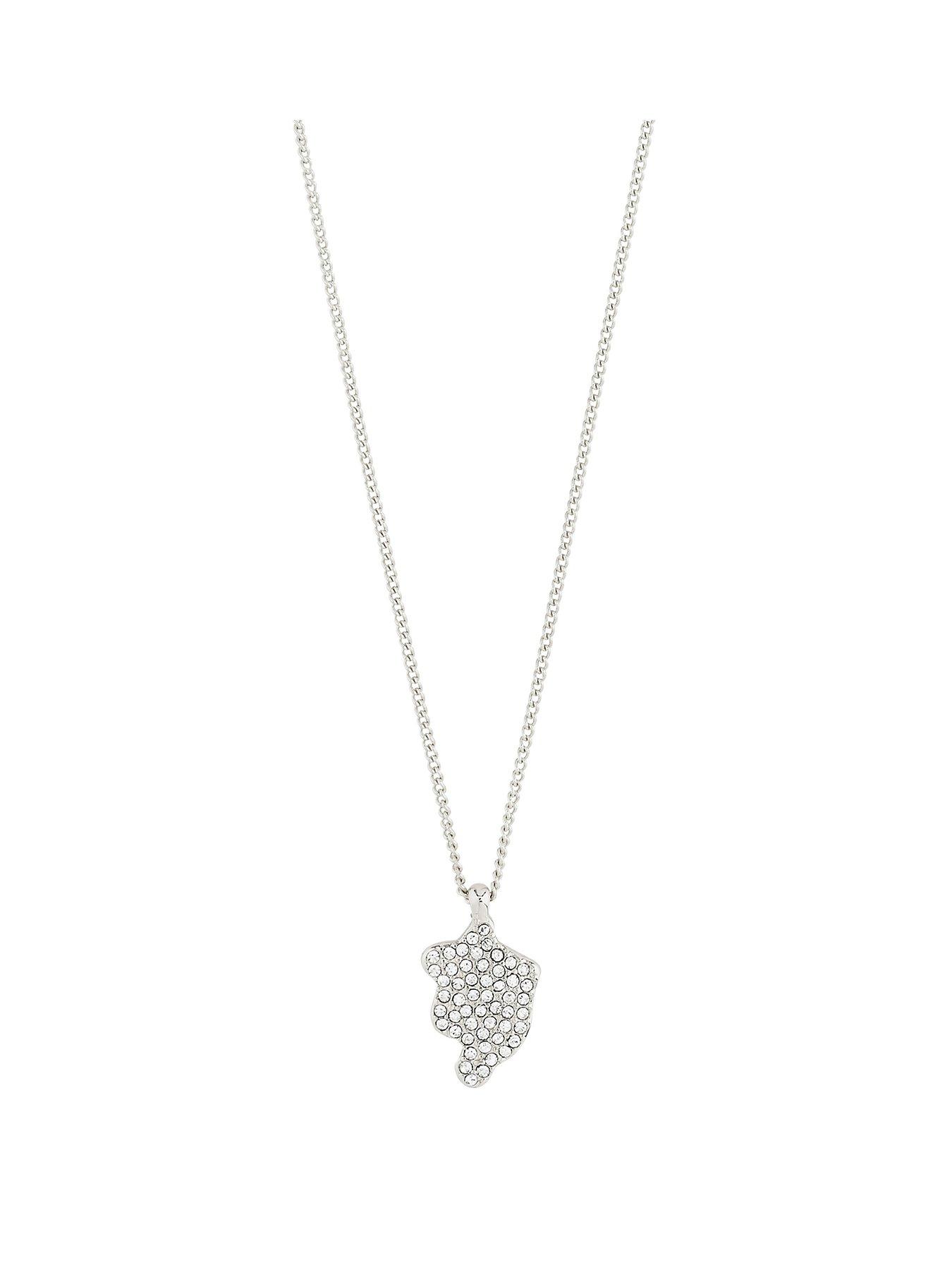 undefined CONNECT crystal necklace silver-plated