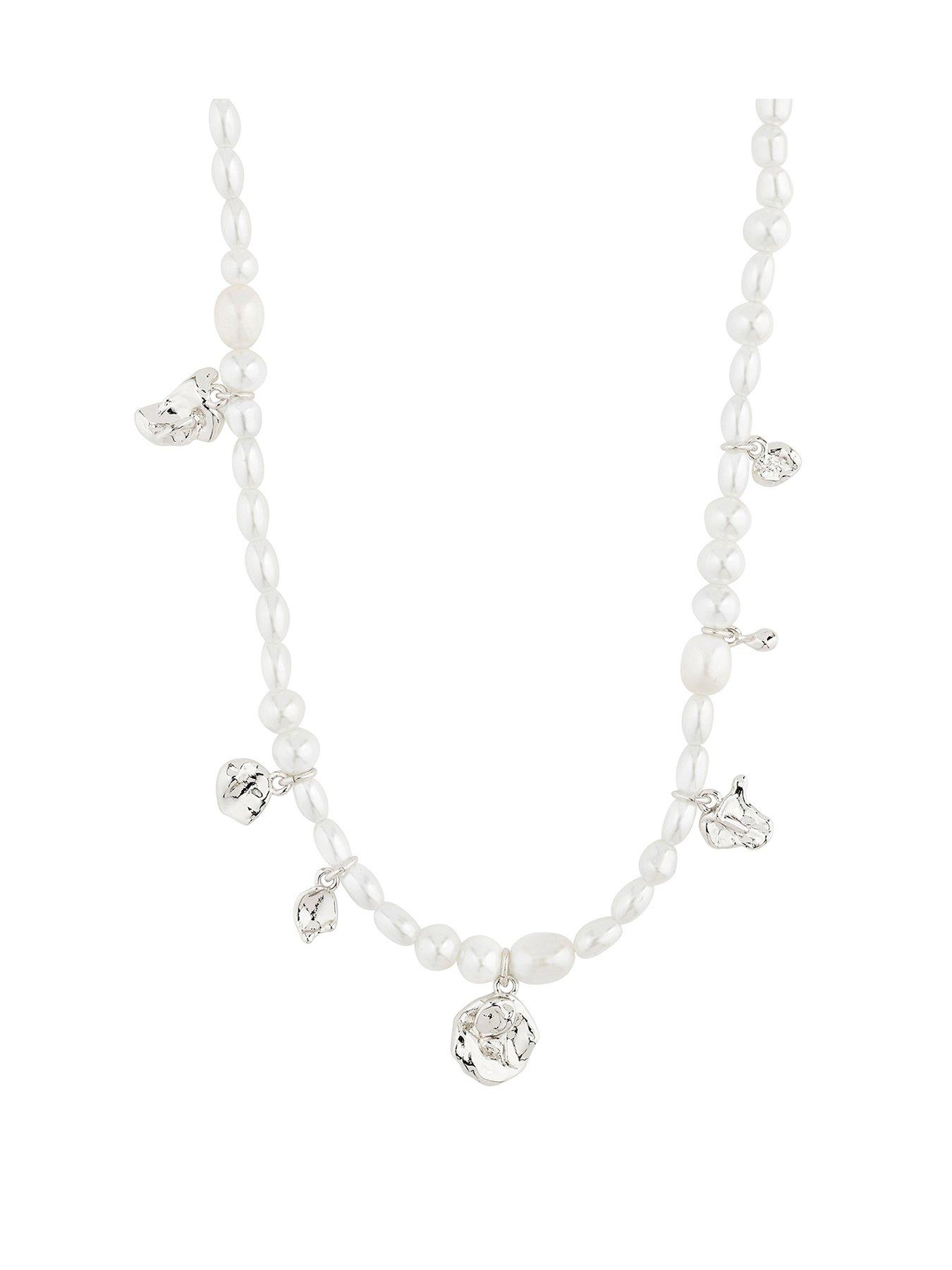 undefined INTENT pearl necklace silver-plated