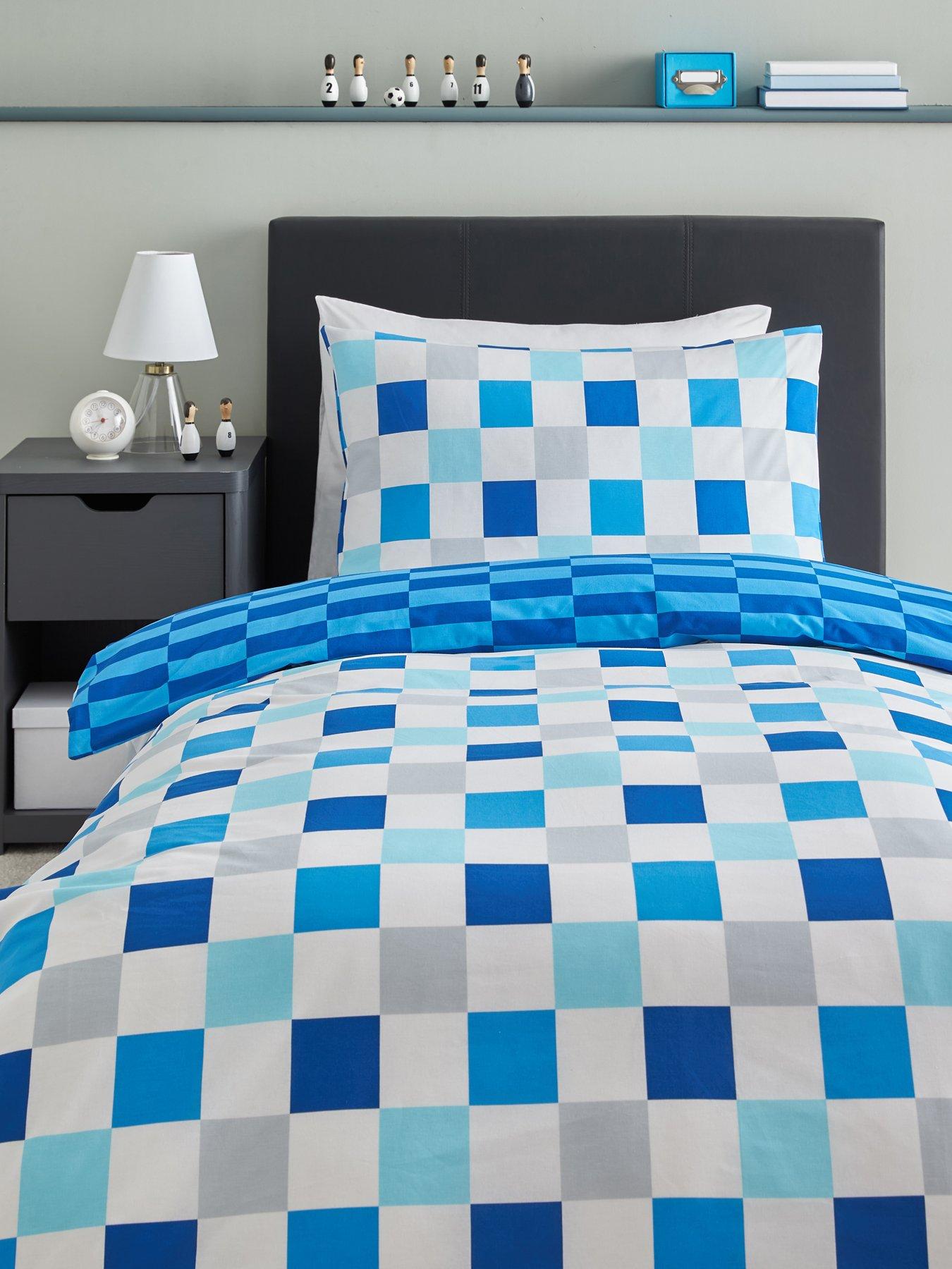 undefined Checkerboard Print Duvet Cover Set