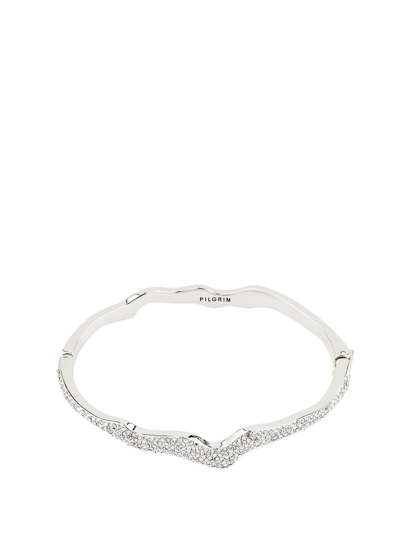Product photograph of Pilgrim Connect Crystal Bracelet Silver-plated from very.co.uk