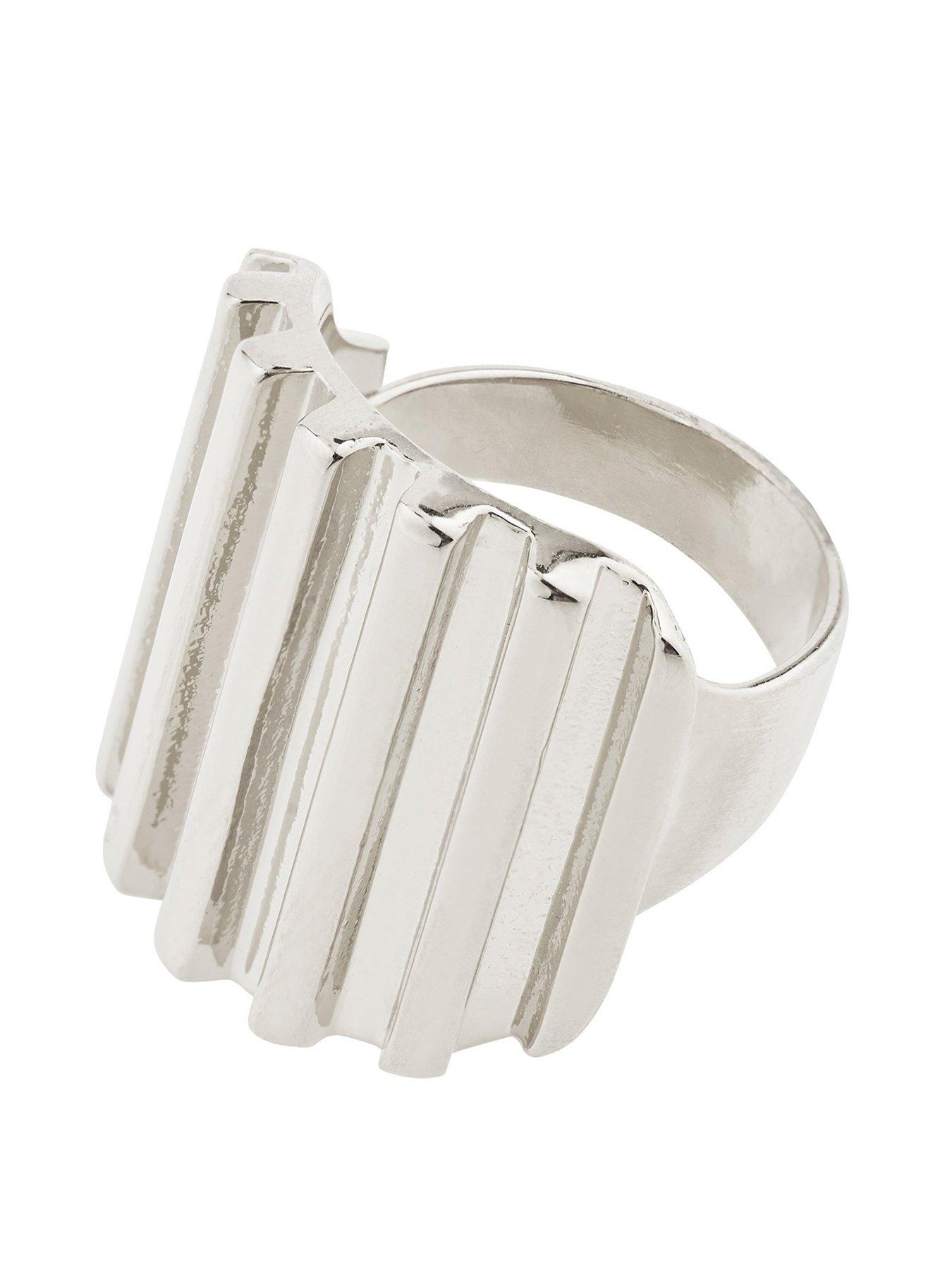 Product photograph of Pilgrim Laurel Ring Gold-plated from very.co.uk