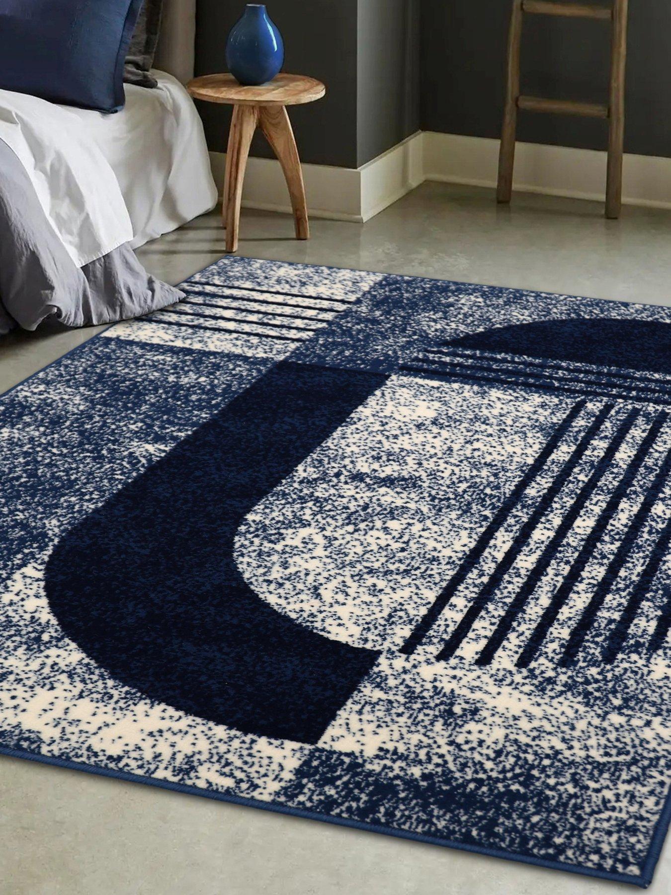 Very Home Maestro Modern Geo Rug - Navy