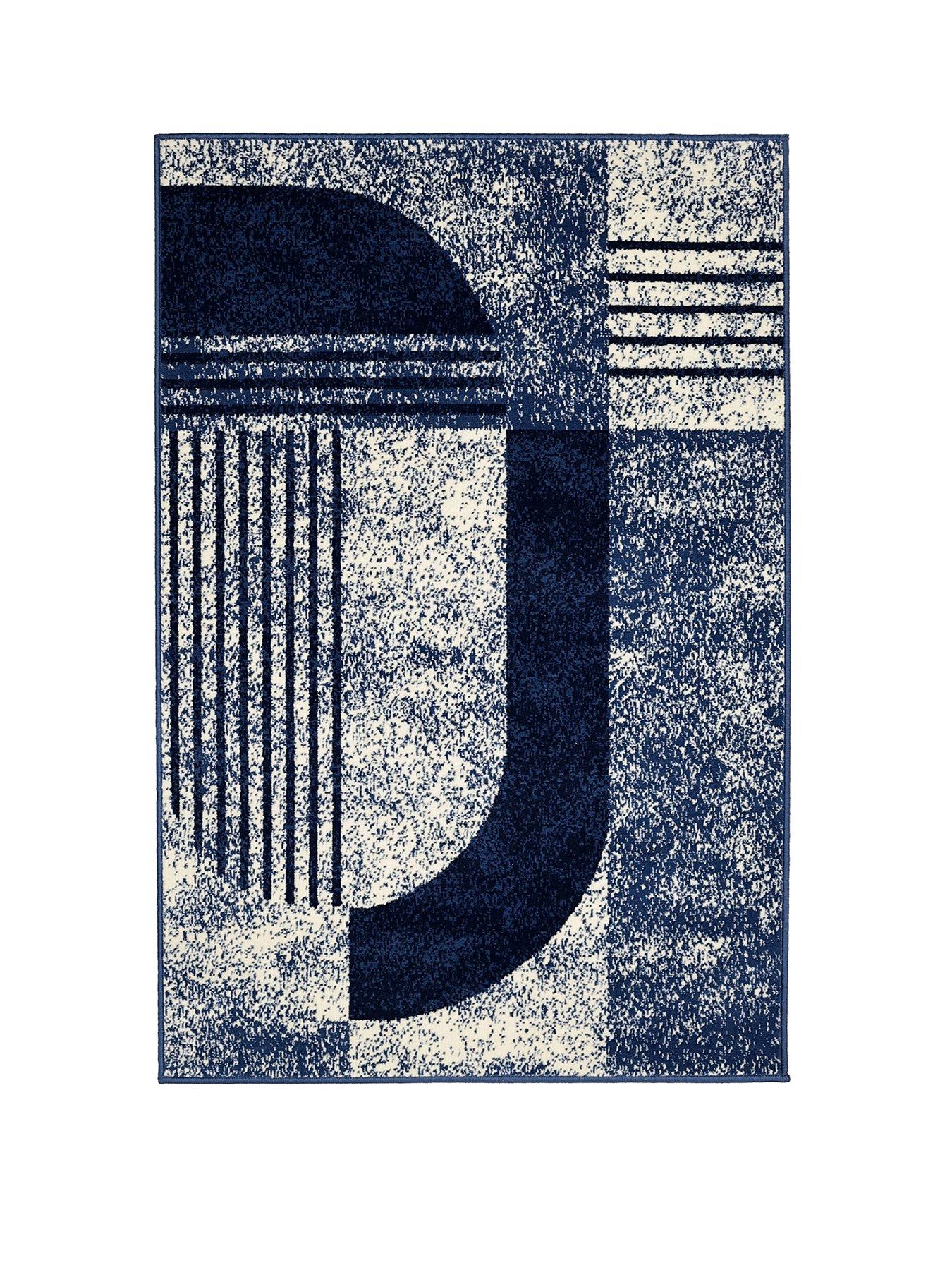 Image 2 of 4 of Very Home Maestro Modern Geo Rug - Navy