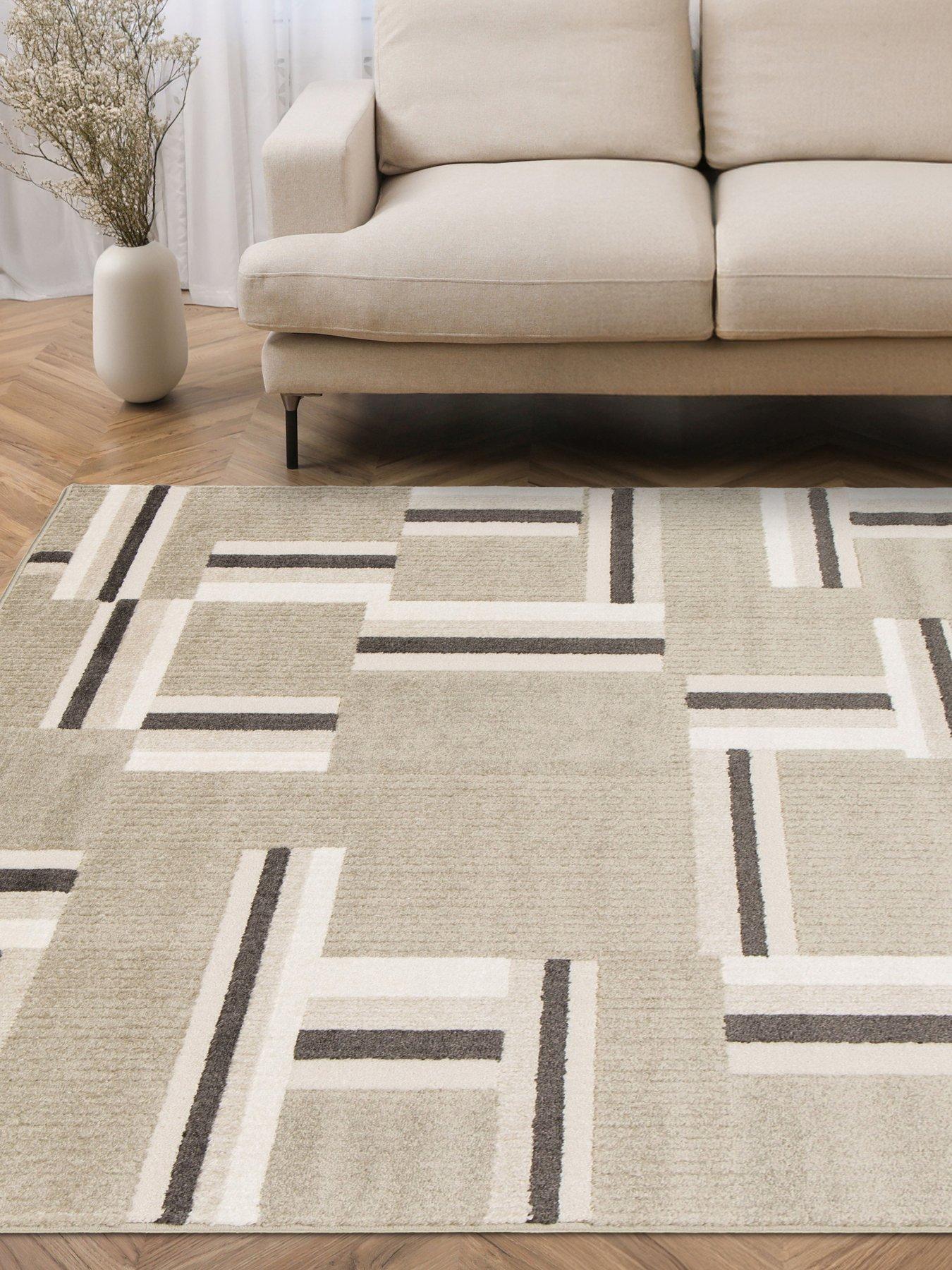 Product photograph of Very Home Milan Blocks Rug from very.co.uk