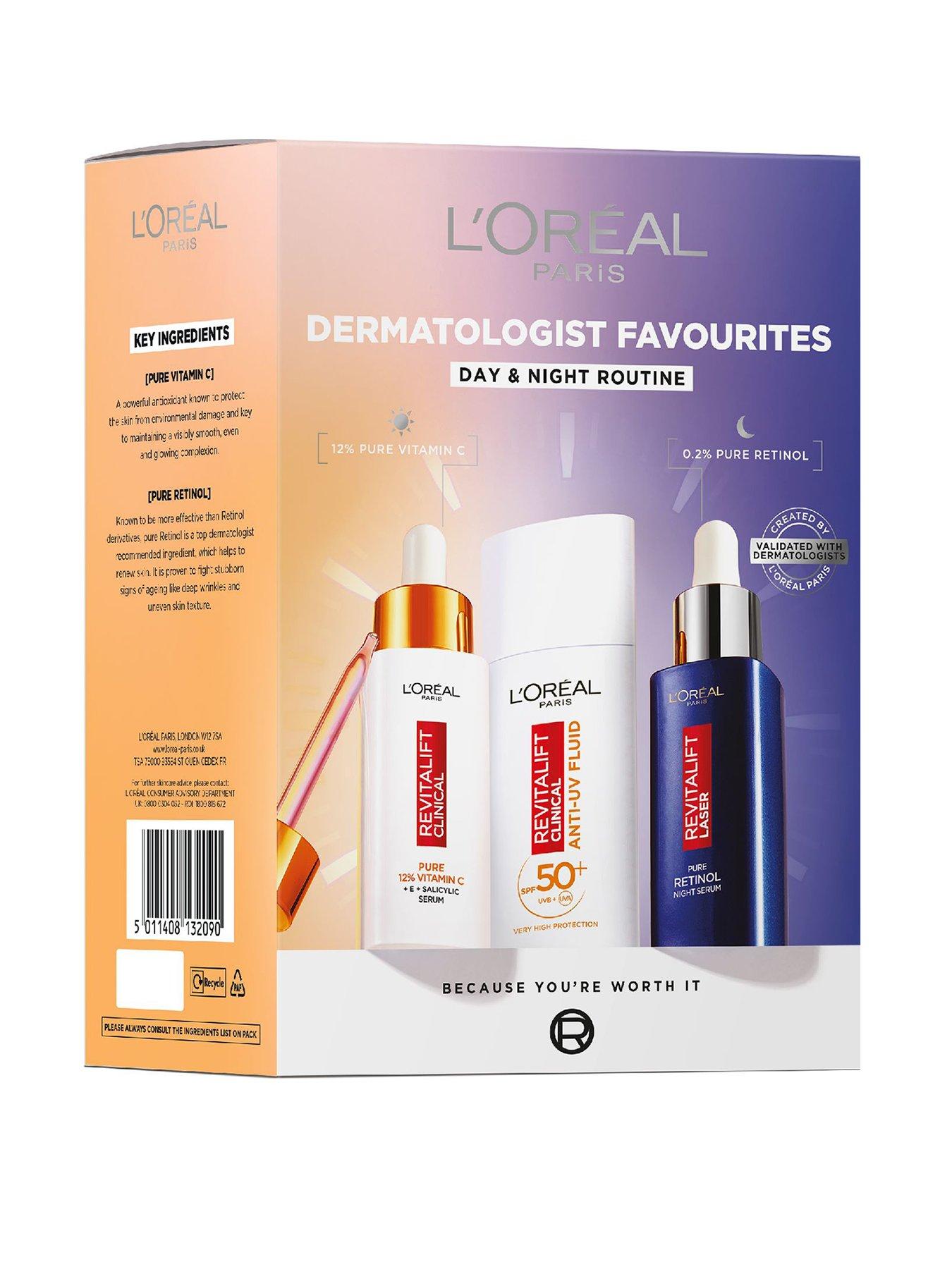 undefined LOreal Paris Dermatologist Favourites Gift Set with Vitamin C and Retinol, Your Complete Day & Night Routine