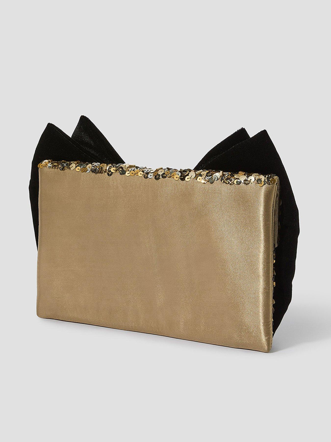 Image 2 of 4 of Monsoon Bella Bow Clutch Silver