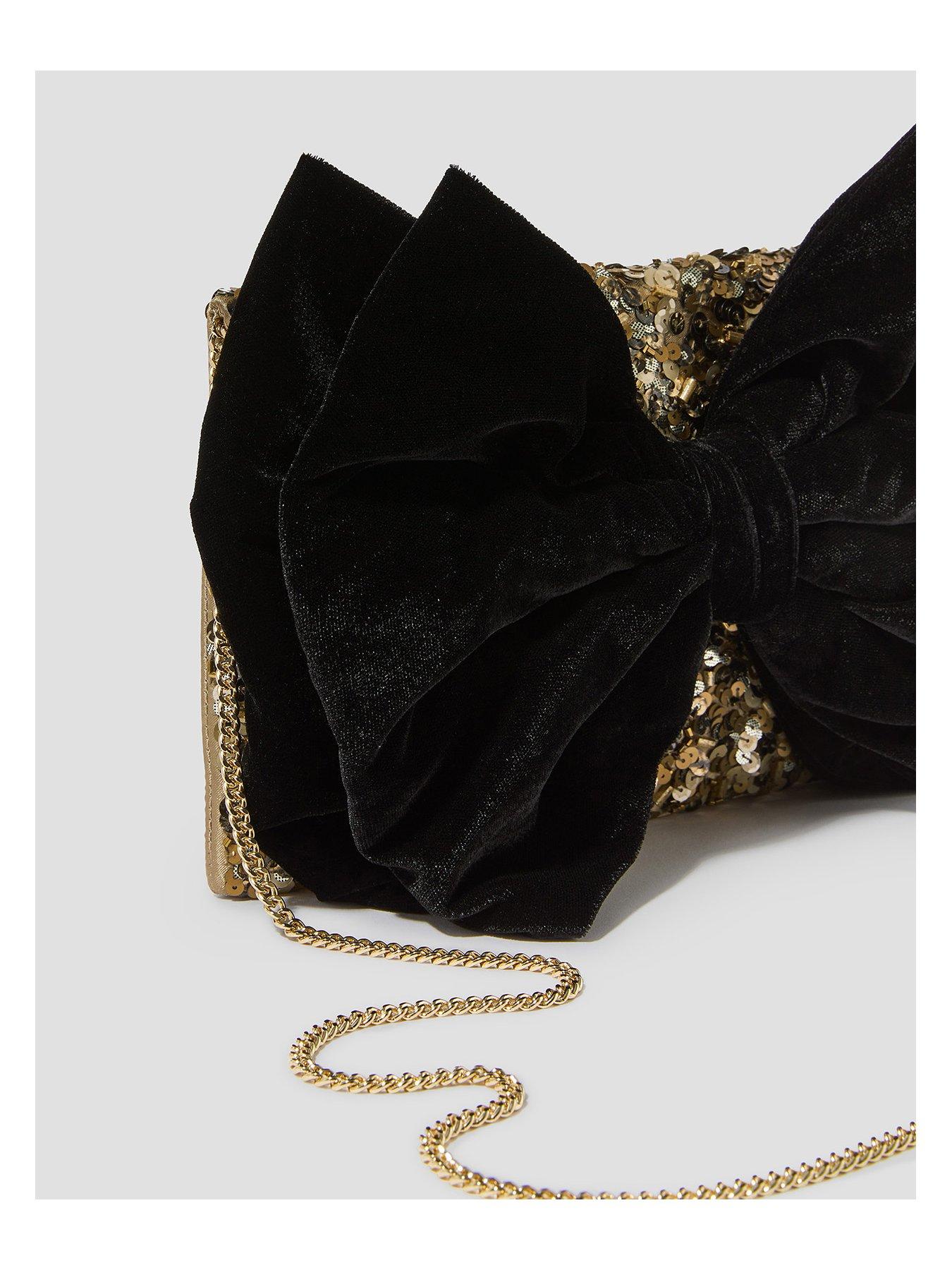 Image 3 of 4 of Monsoon Bella Bow Clutch Silver