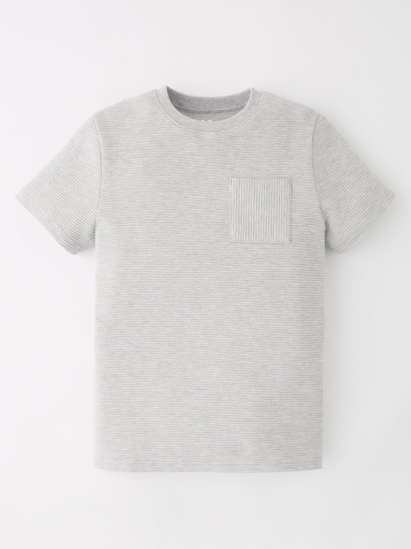undefined Boys Pocket Ottoman T-Shirt - Grey Marl