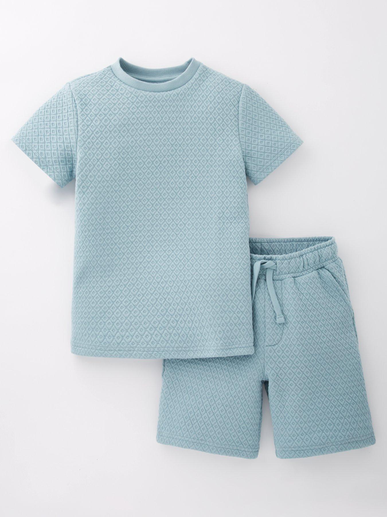 undefined Boys Jacquard T-shirt And Short Set - Blue