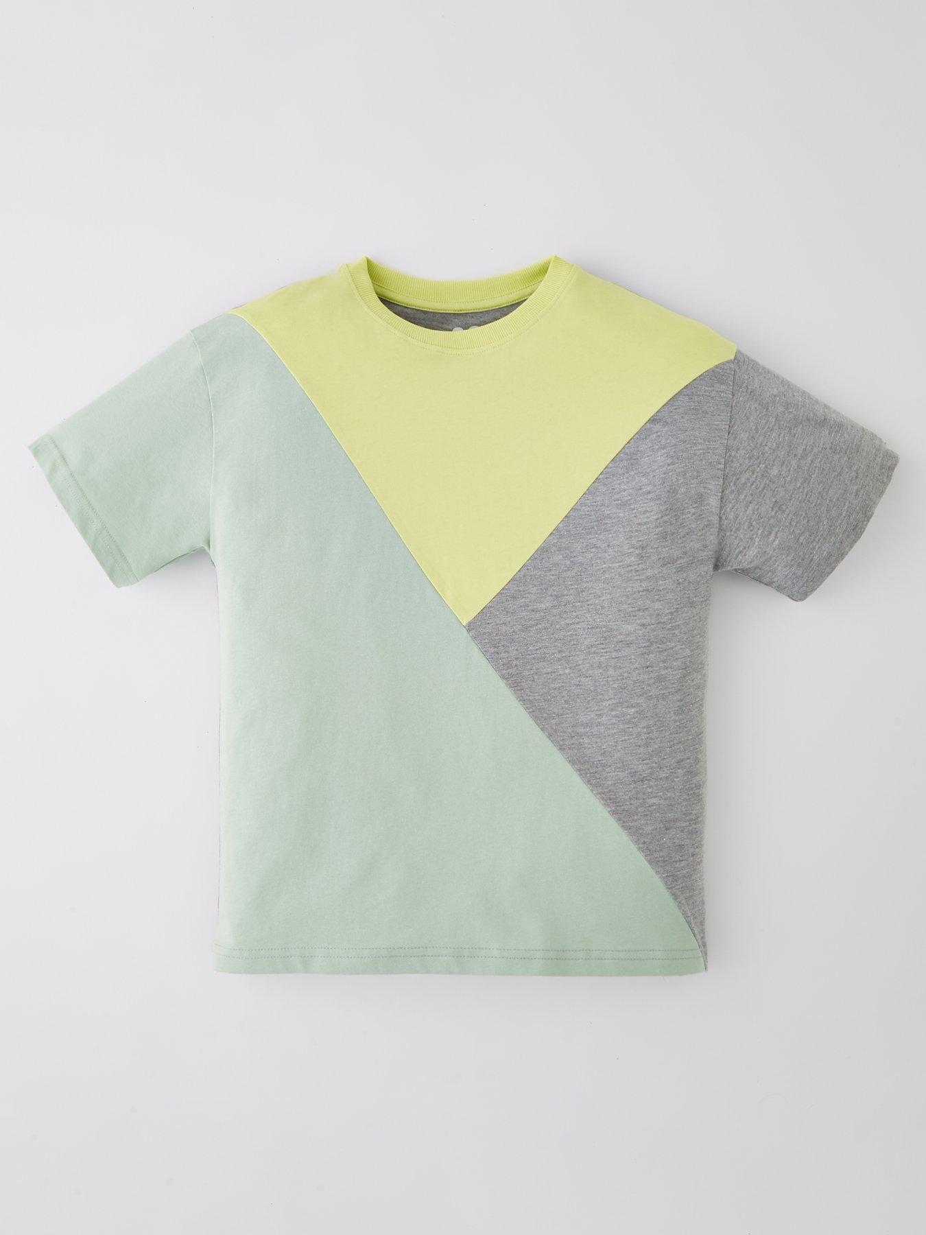 undefined Boys Cut And Sew T-Shirt - Green - Multi