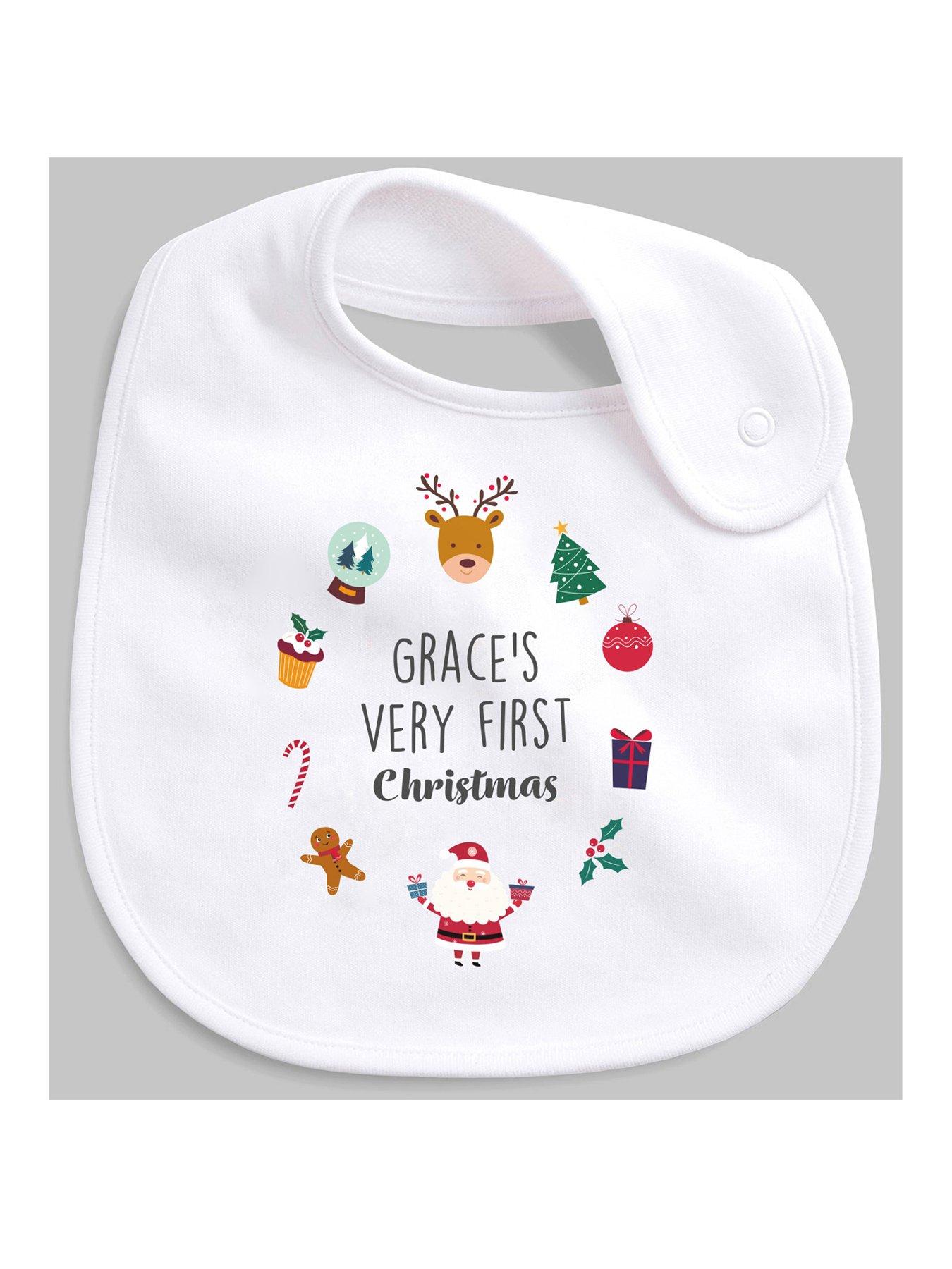 Product photograph of Love Abode Personalised Christmas Icon Bib from very.co.uk