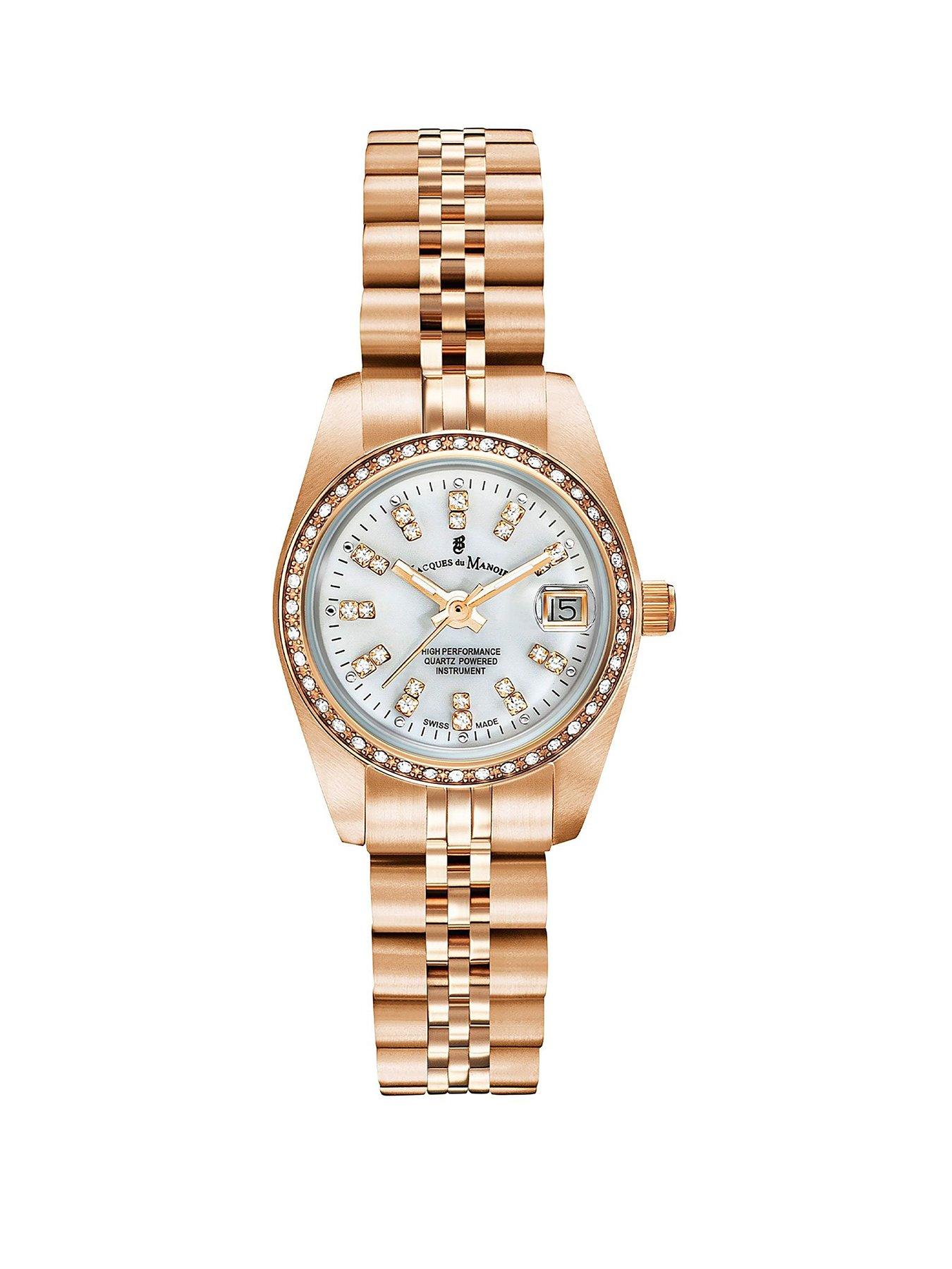 Jacques Du Manoir Swiss-made Ladies Inspiration Rose Gold Plated Bracelet Watch