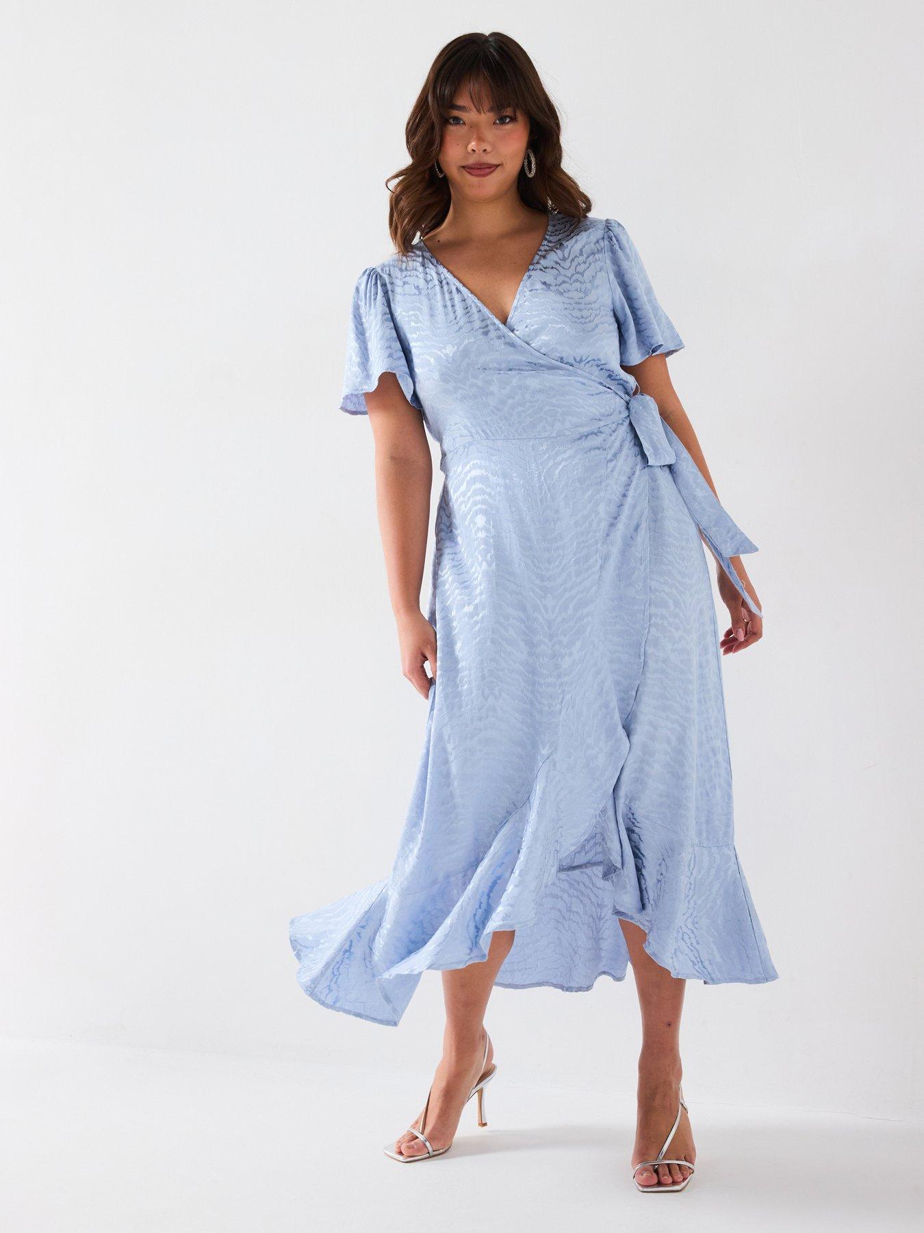 undefined Jacquard Angel Sleeve Midaxi Dress