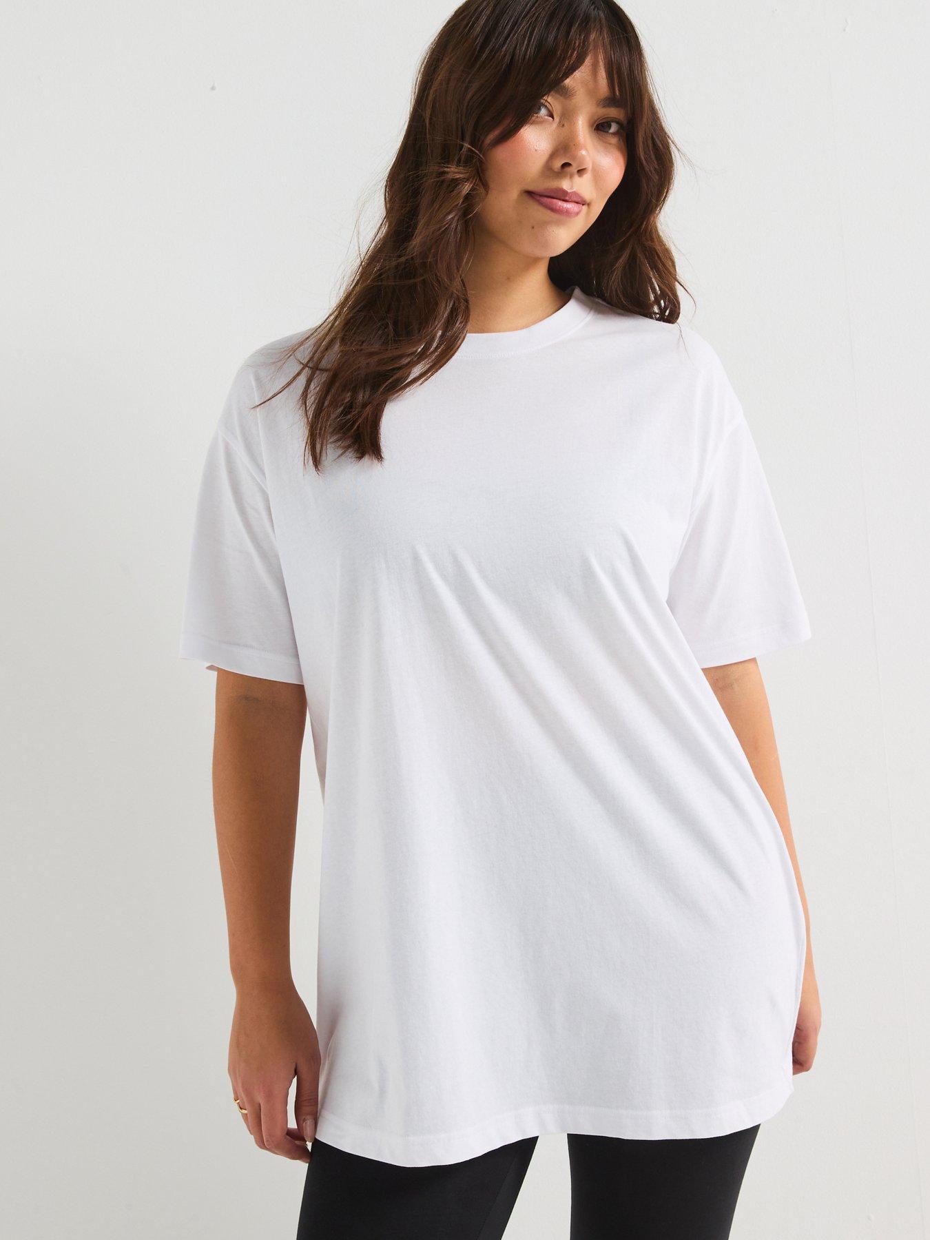 The Very Collection Curve Oversize Longline T-Shirt - White