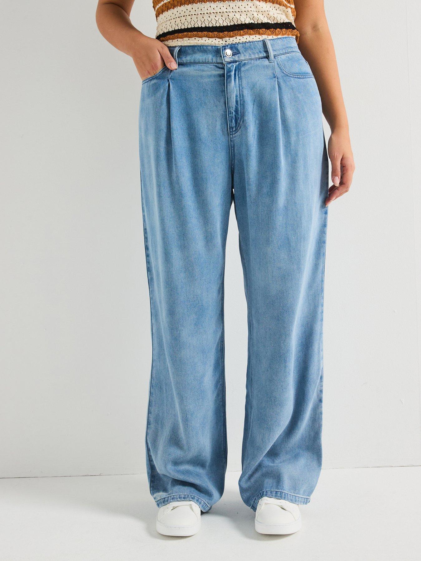 The Very Collection Curve Wide Leg Elasticated Waist Jean - Blue