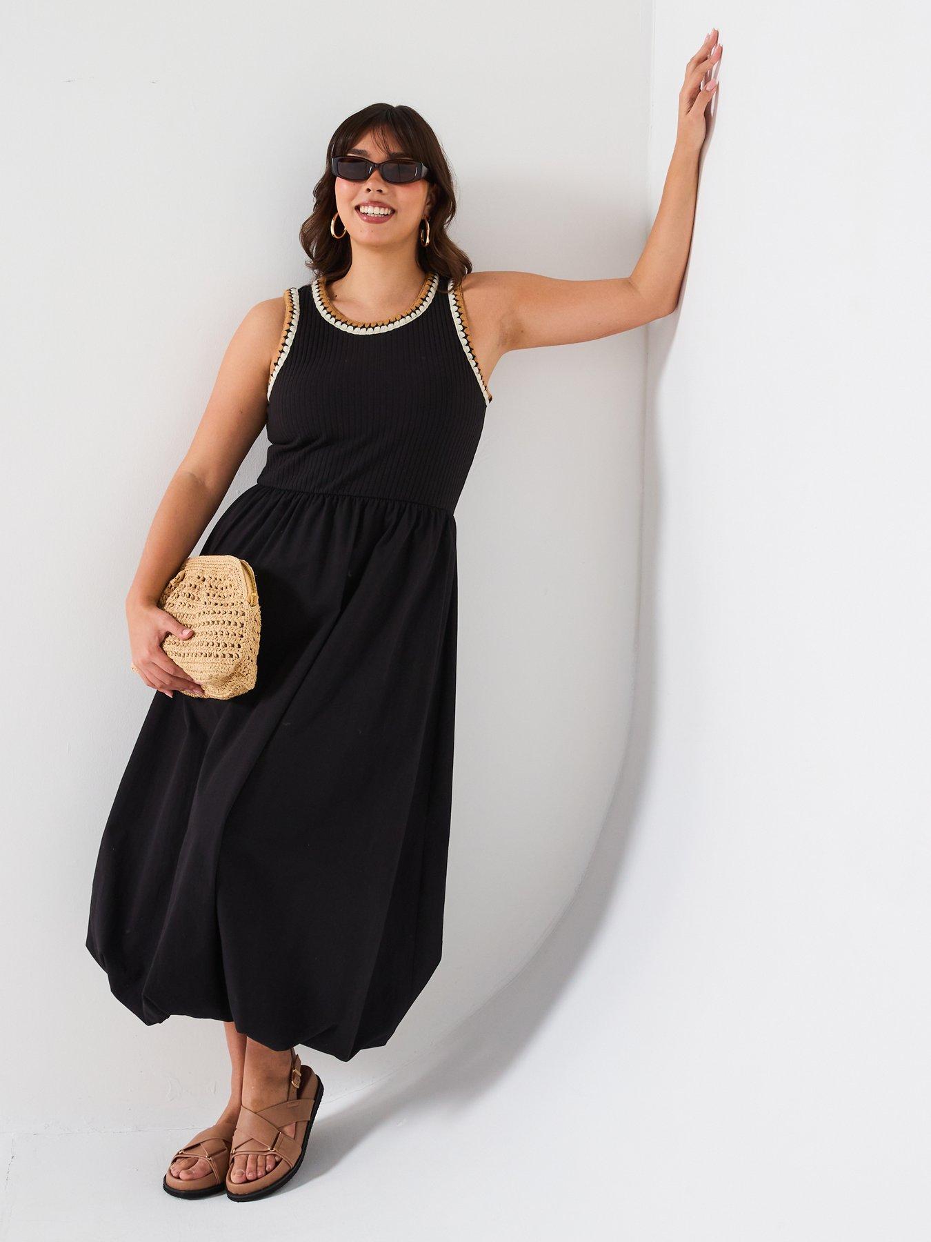 undefined Puffball Hem 2 in 1 Midi Dress